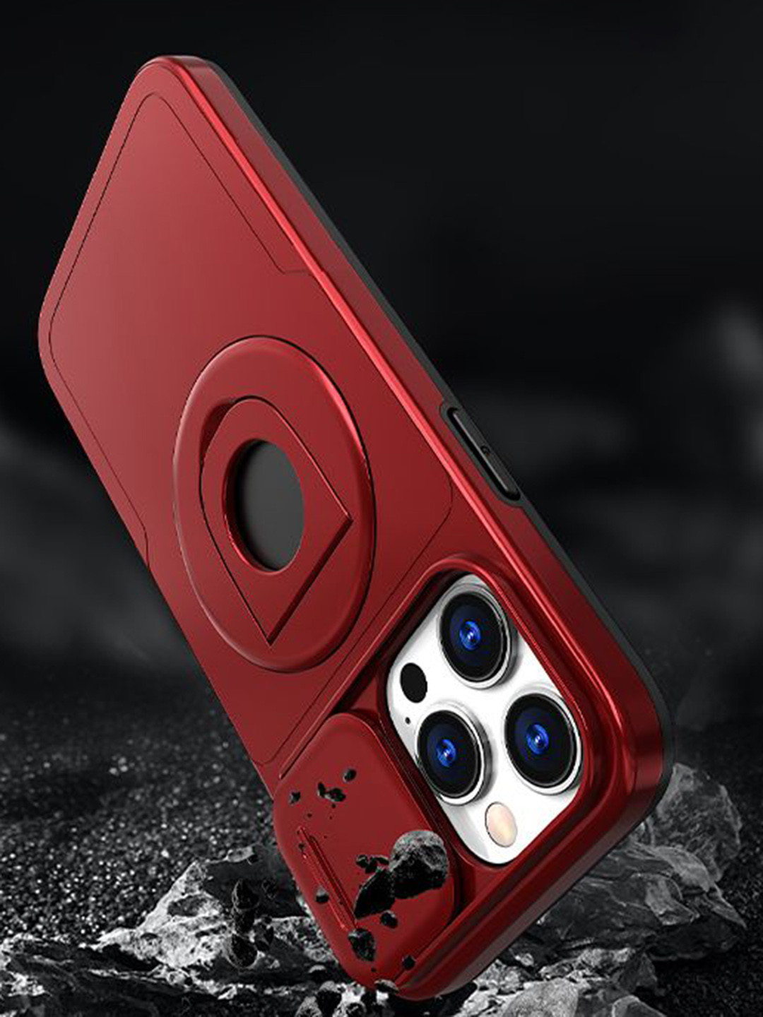 Luxury Kase iPhone 15 Pro Max Mag-Safe Shockproof Rugged Case with Ring Kickstand