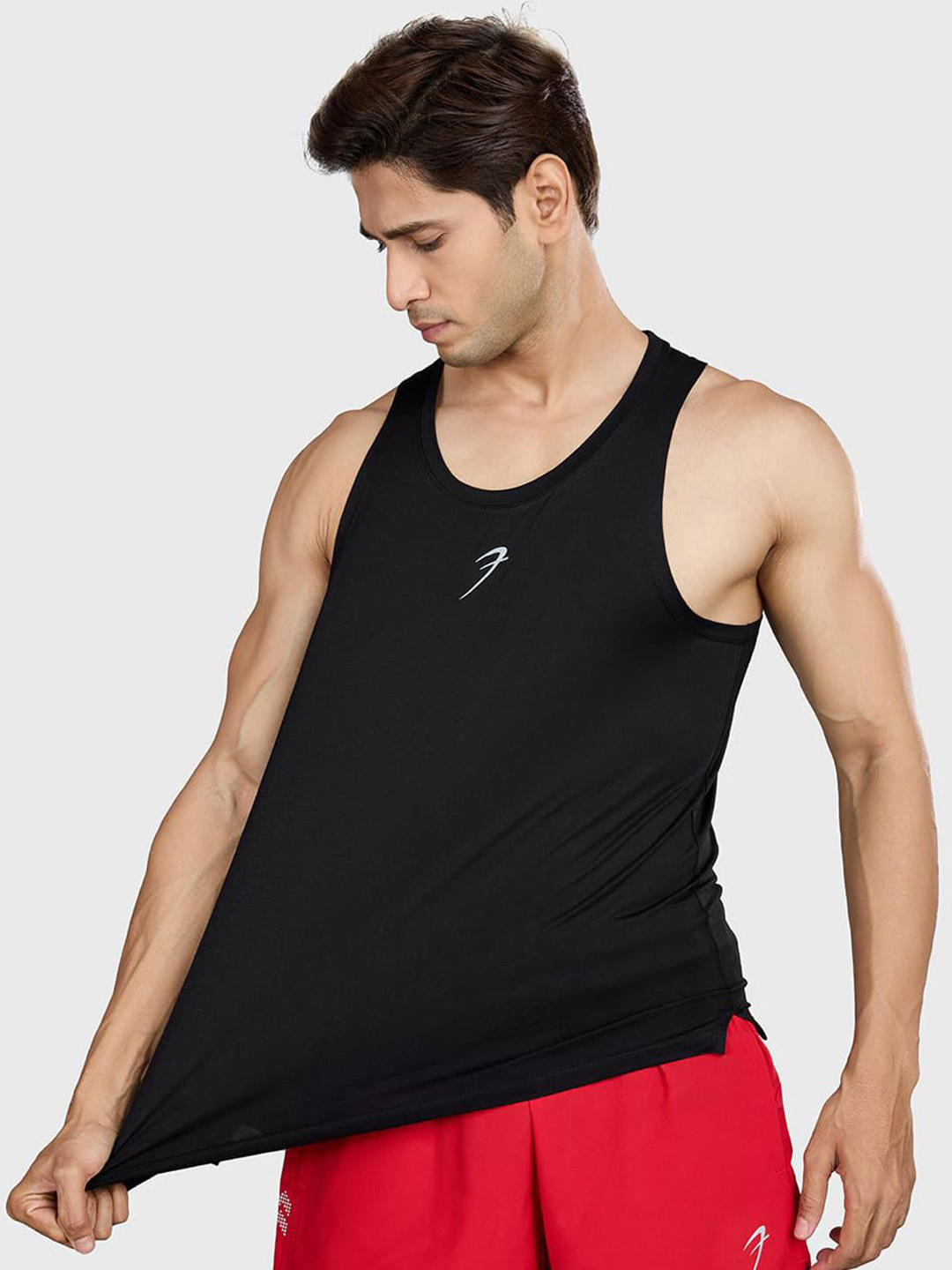 FUAARK Running Stretchable & Lightweight Tank Pulse Running Tank Black-S