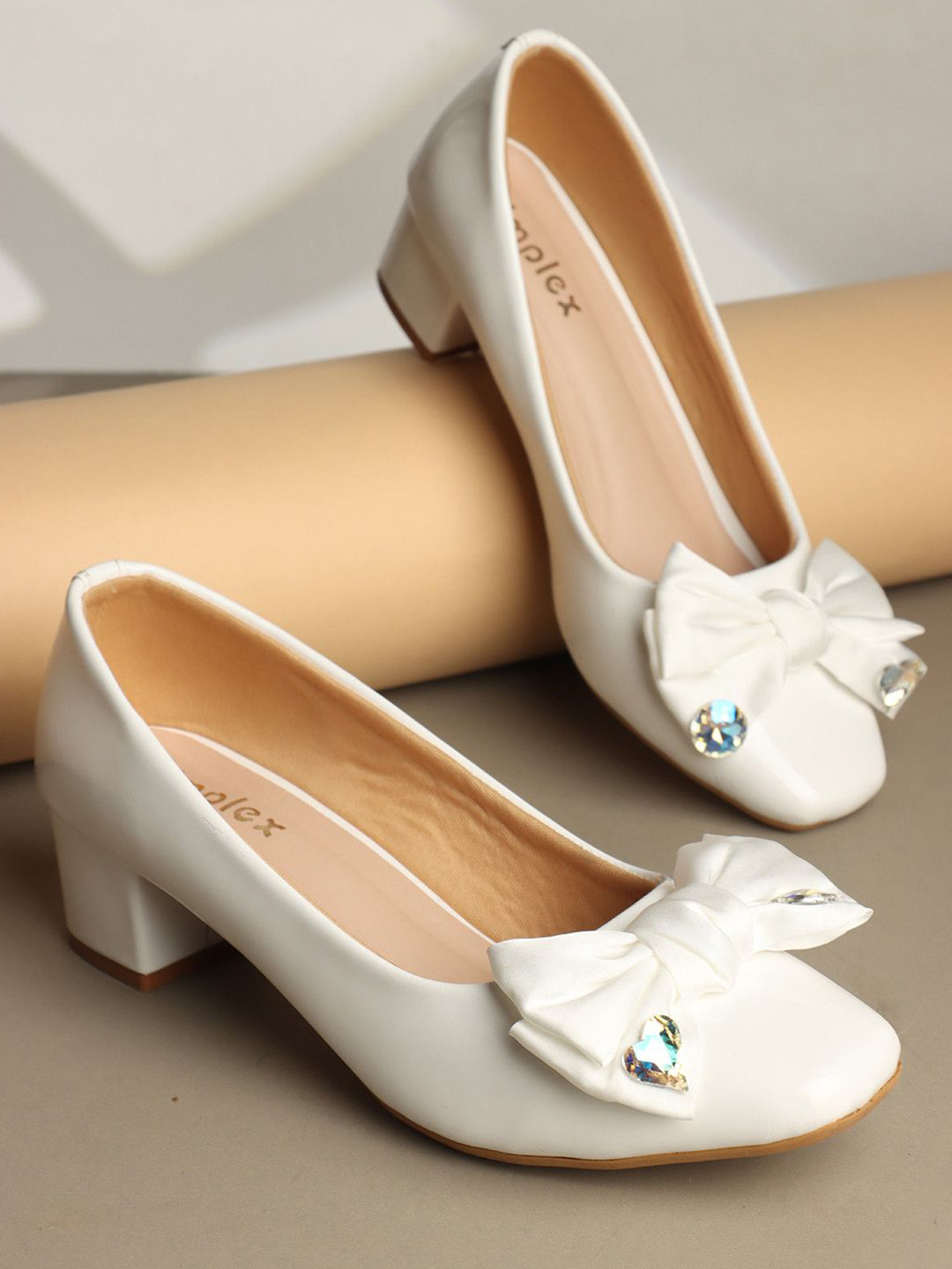 Simplex Footwear Women Knot Detail Block Pumps