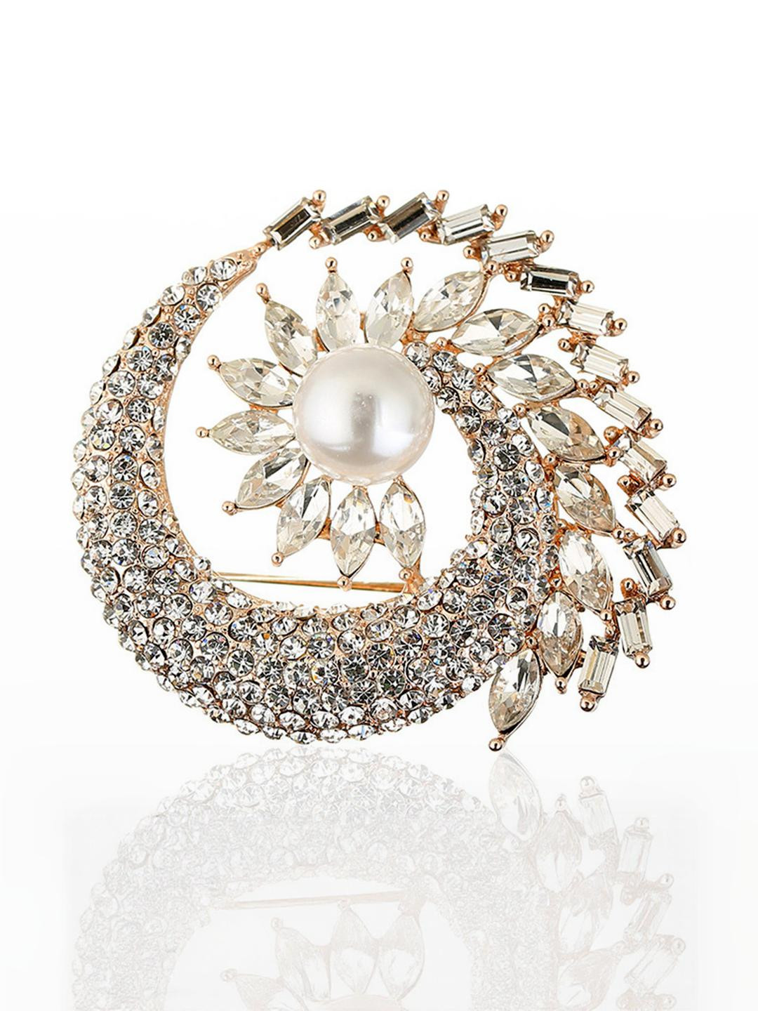 GEHNEY Joy of Jewels Metal Silver Brooch