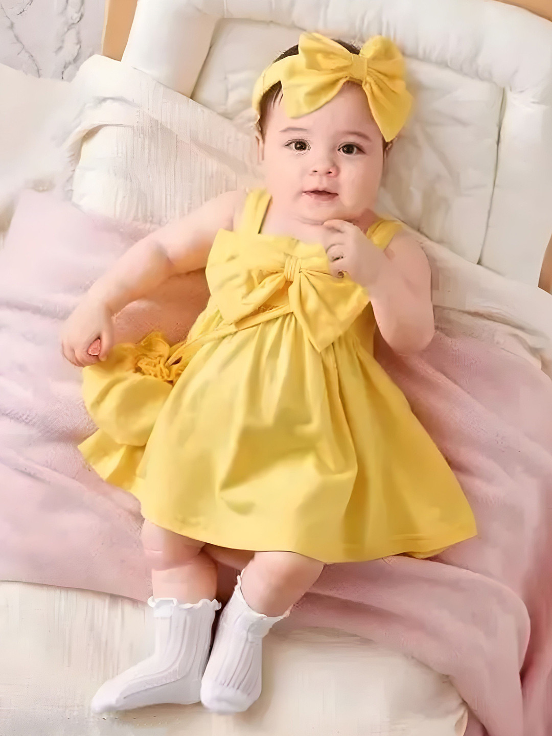 Rose Dresses Girls Self Design Fit & Flare Dress