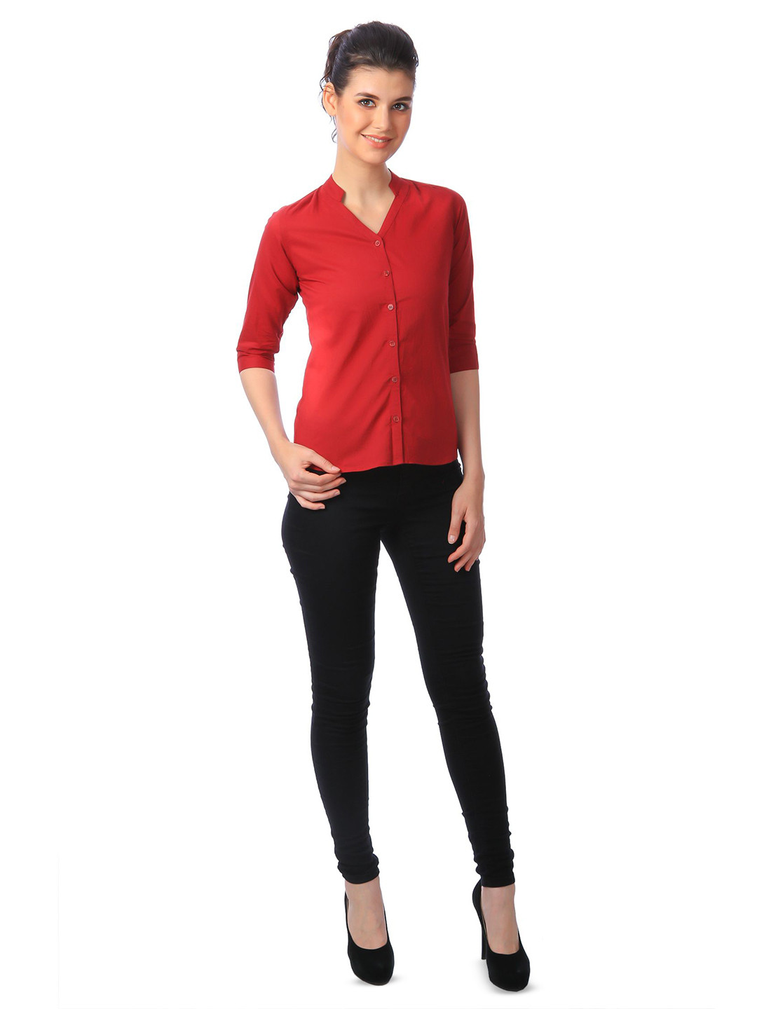 MINOS Mandarin Collar Cotton Shirt