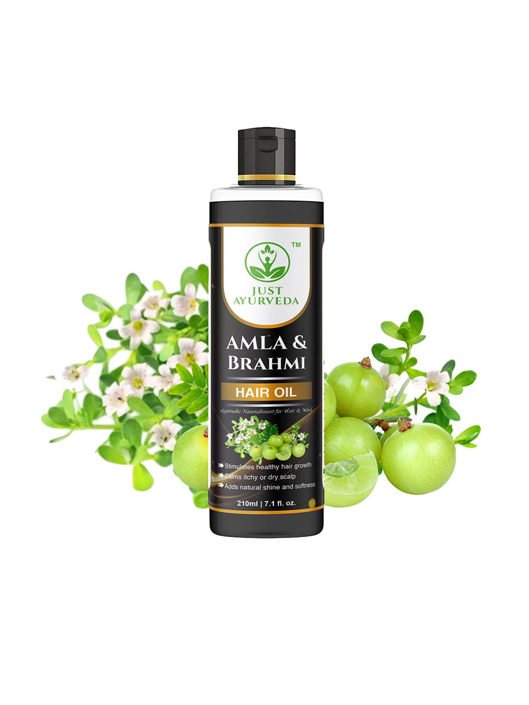 JUST AYURVEDA Amla & Brahmi Hair Oil For Healthy Growth - 210 ml