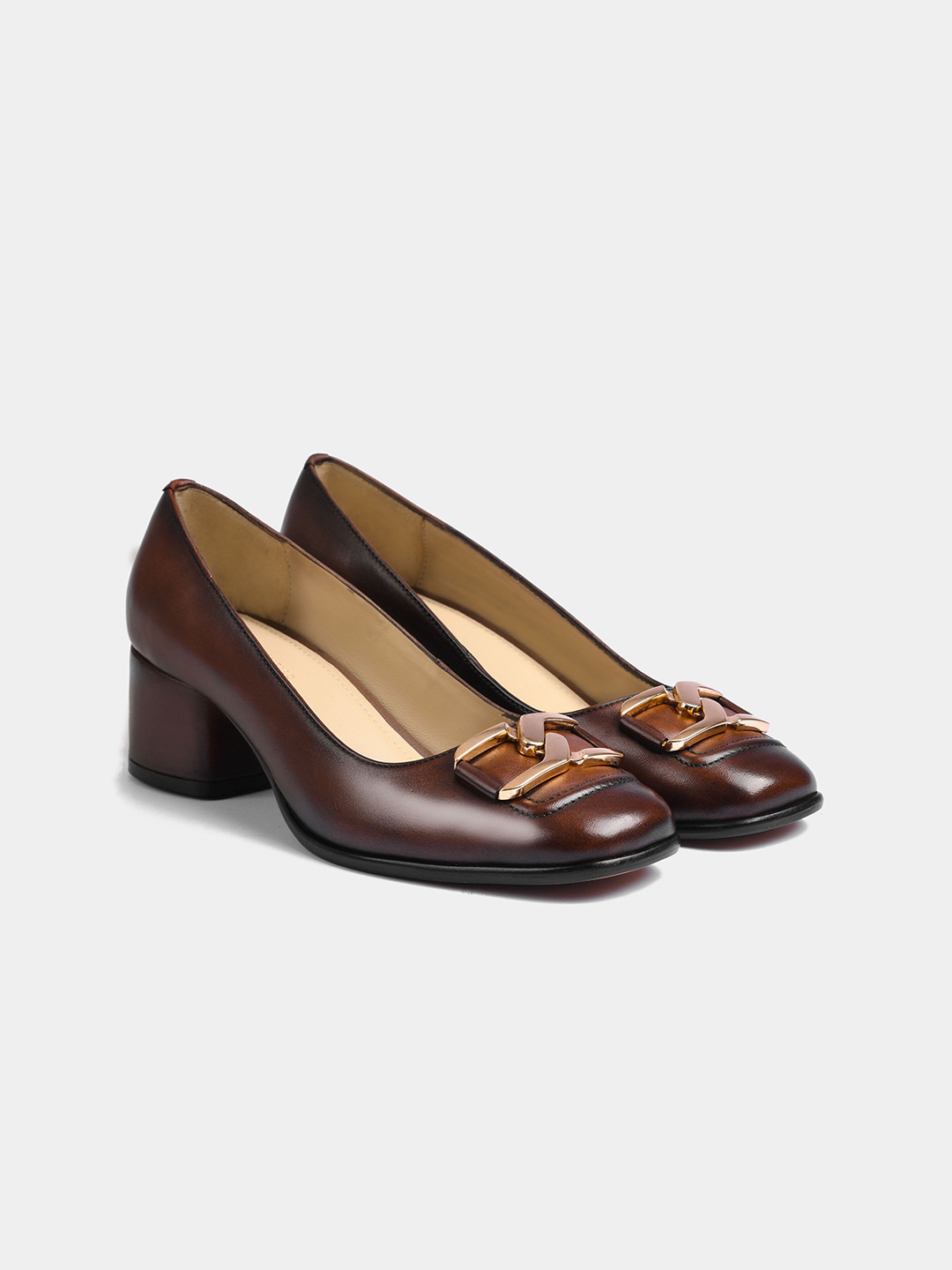 LUXORO FORMELLO Leather Block Pumps