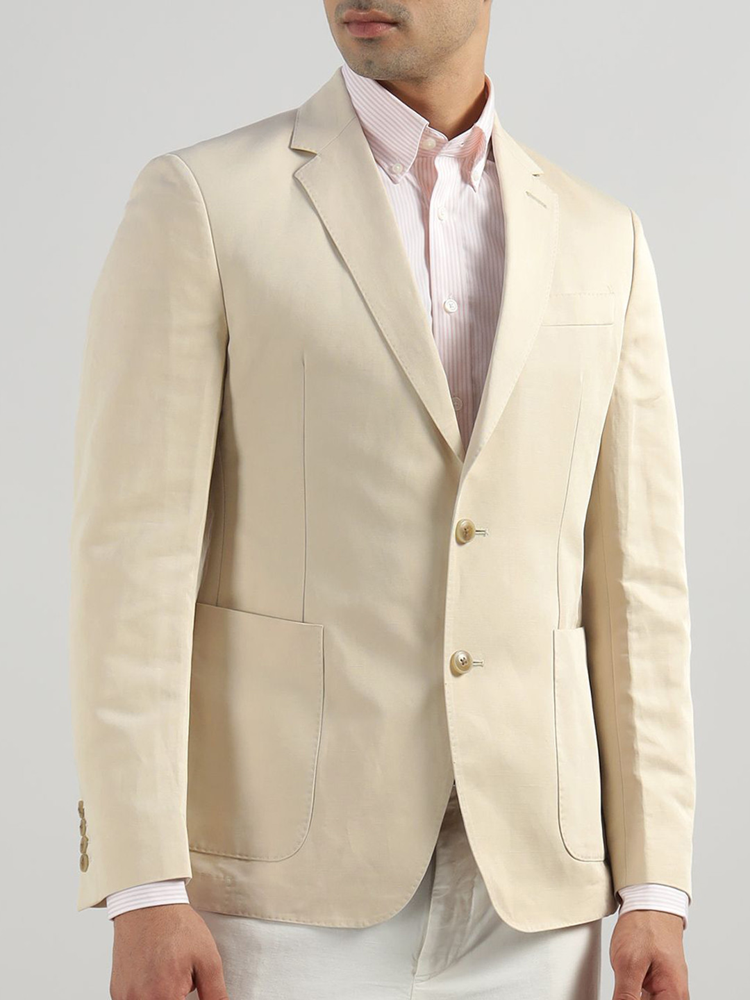HACKETT LONDON Lapel Collar Cotton Tailored Jacket