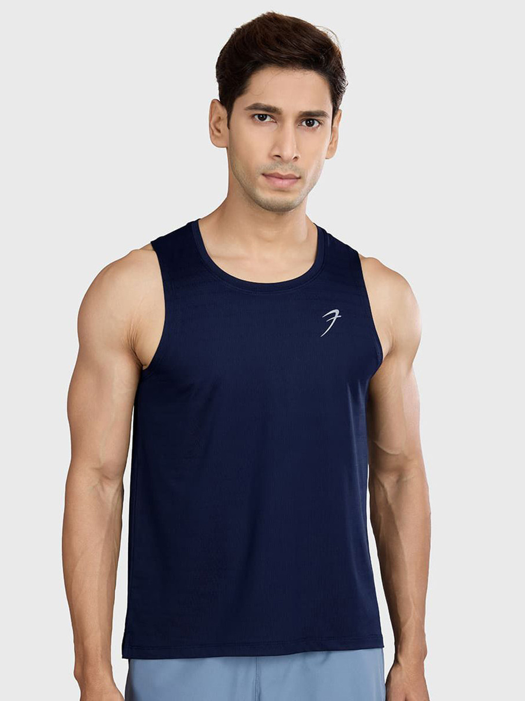 FUAARK Ultra Light Weight & Stretchable Tank Vest Ember Running Tank Navy-S
