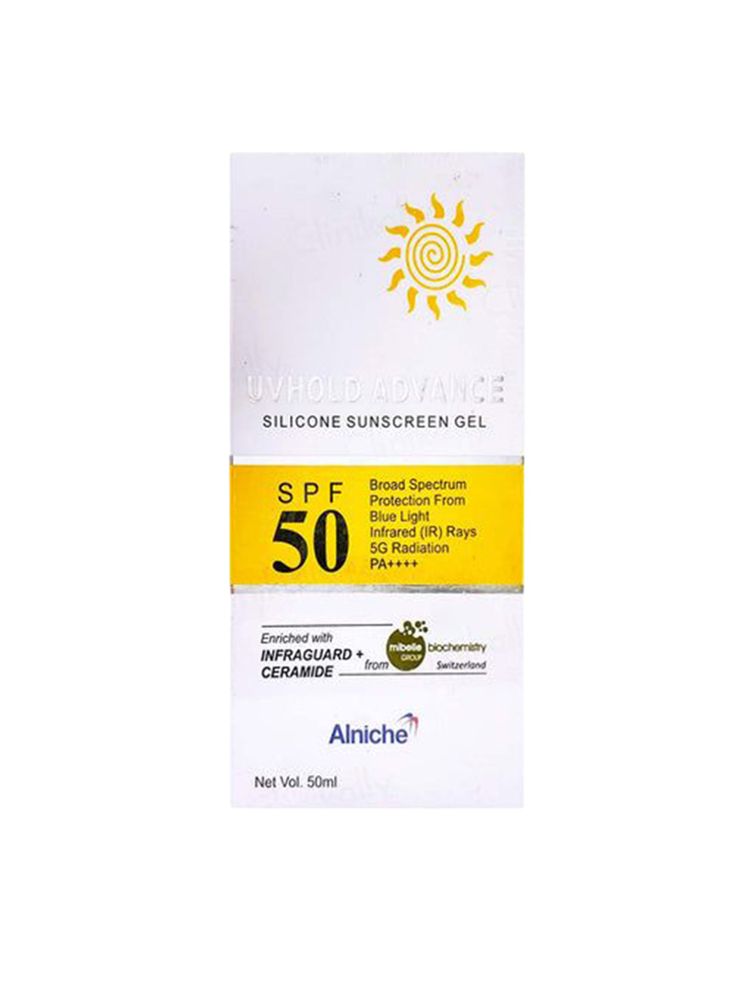 ALNICHE Uv Hold Advance Silicone SPF 50 PA++++ Sunscreen Gel - 50 ml