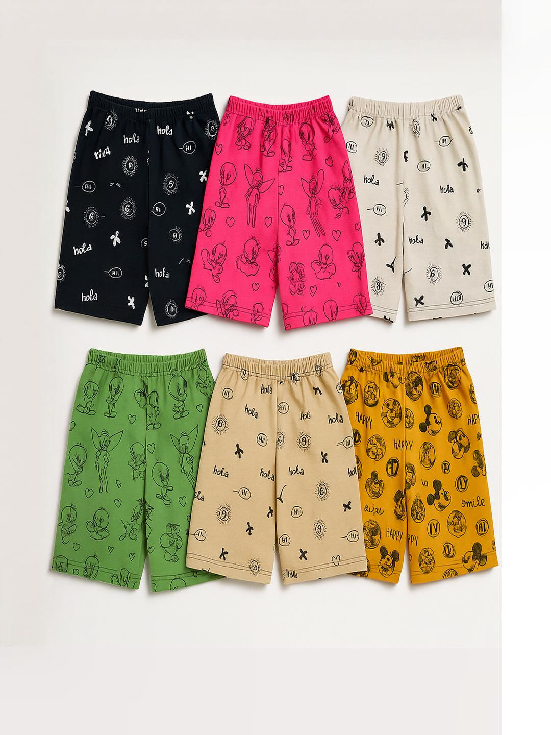 CORTICA Unisex Kids Pack Of 6 Shorts