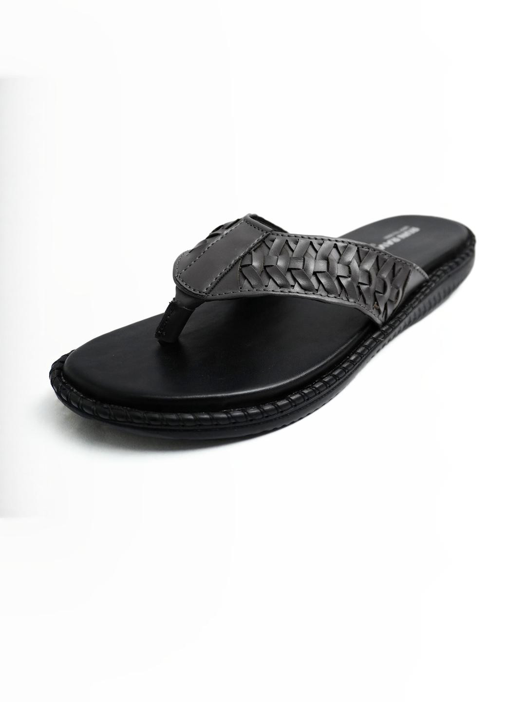 RUNRAVE Grey Synthetic Flip Flops