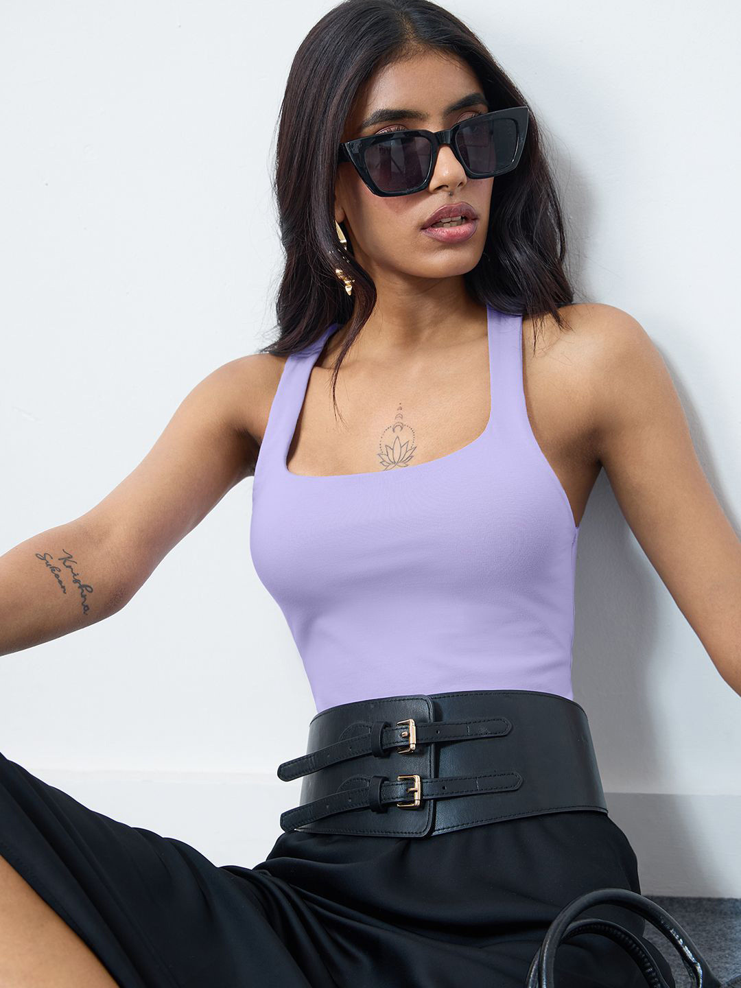 The Souled Store Women Square Neck Sleeveless Tank Top