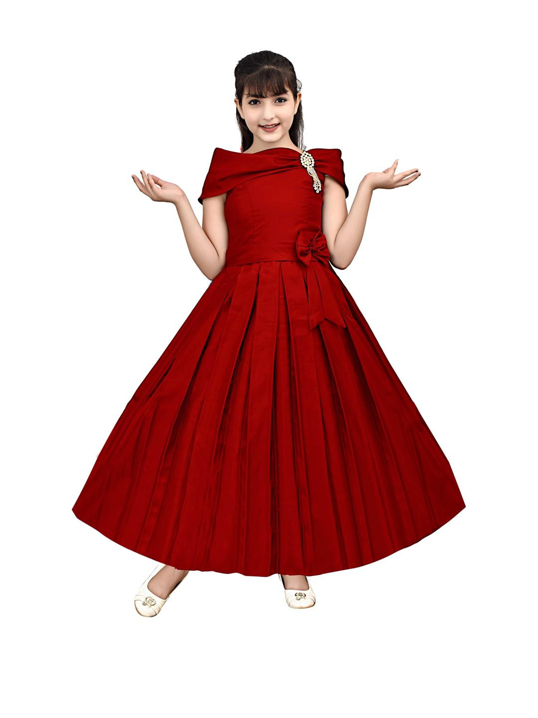 PRENA FASHION Girls Maroon Dresses