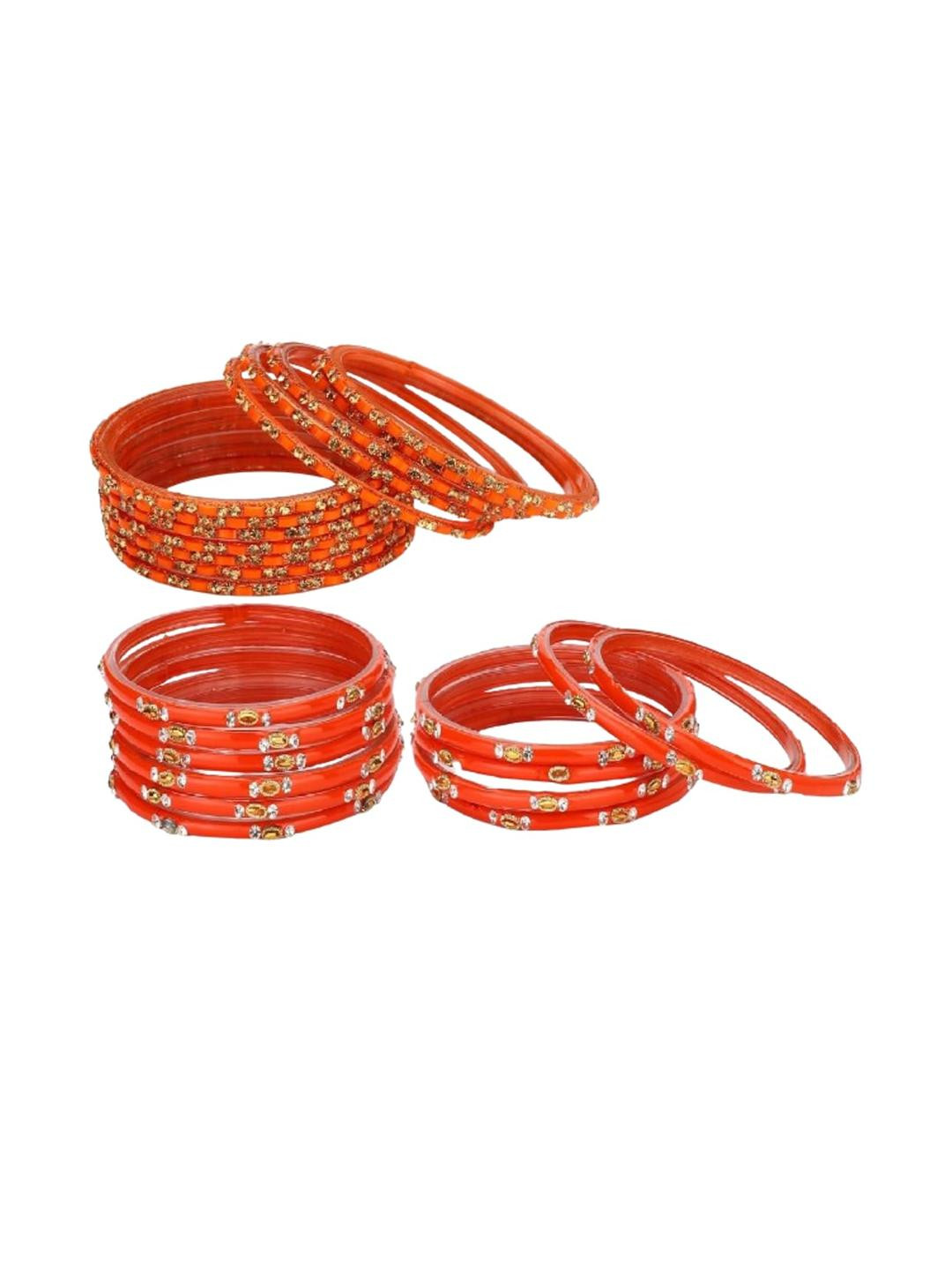 1ST TIME Set of 2 Orange Glass Bangles