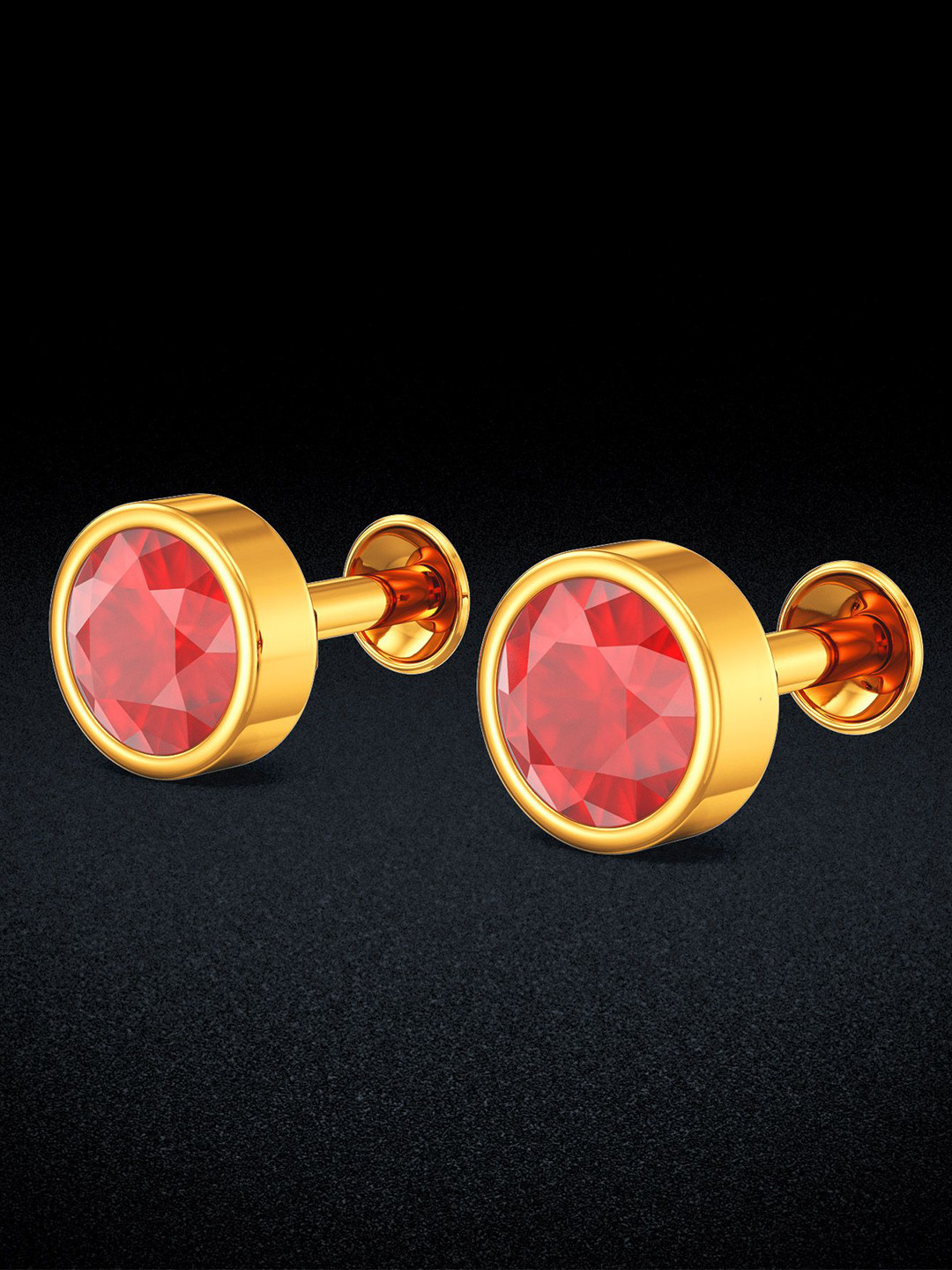 Joyalukkas 22KT Gold Crimson Glow Stud Earrings