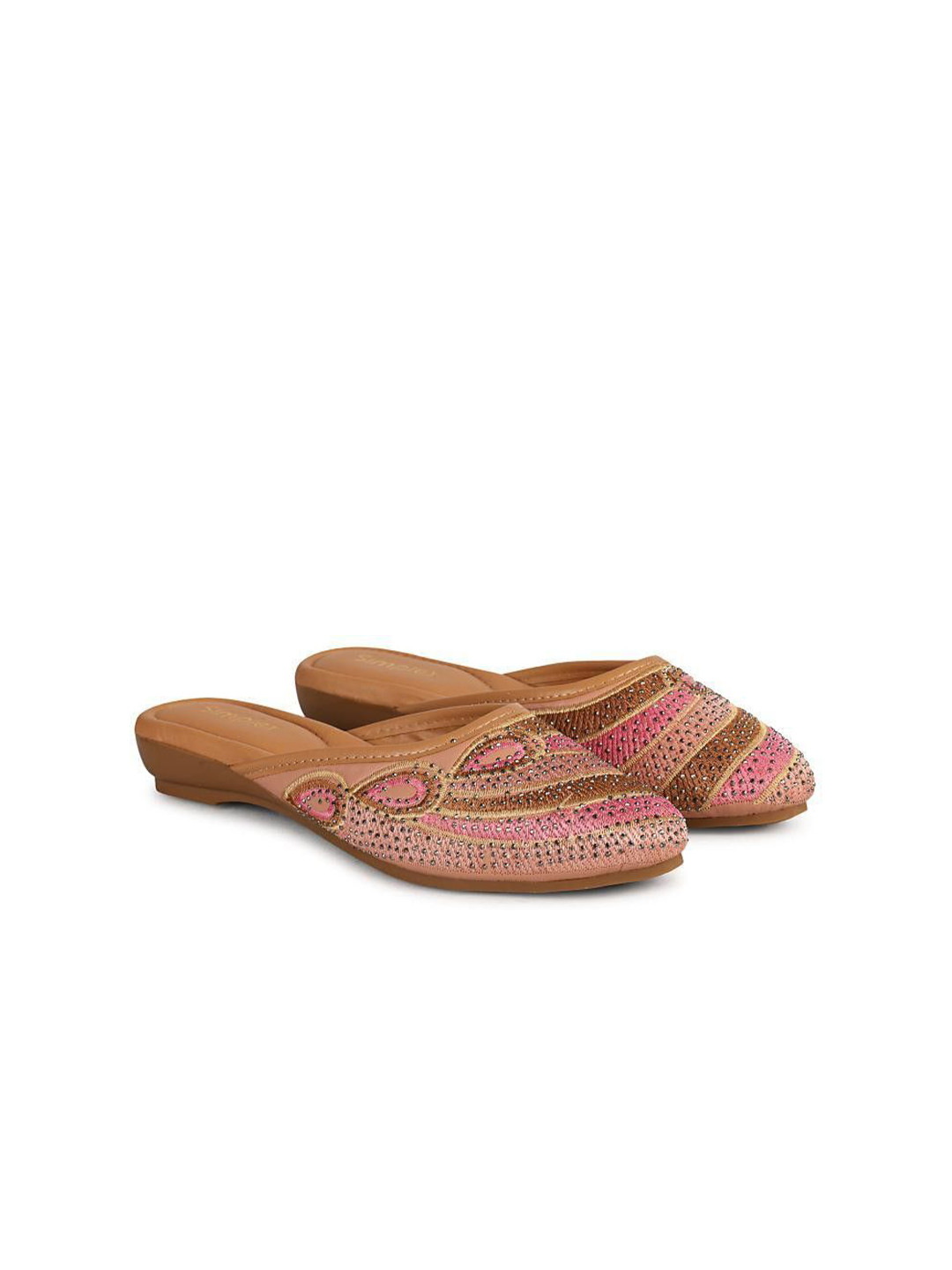 Simplex Footwear Women Embellished Round Toe Mules