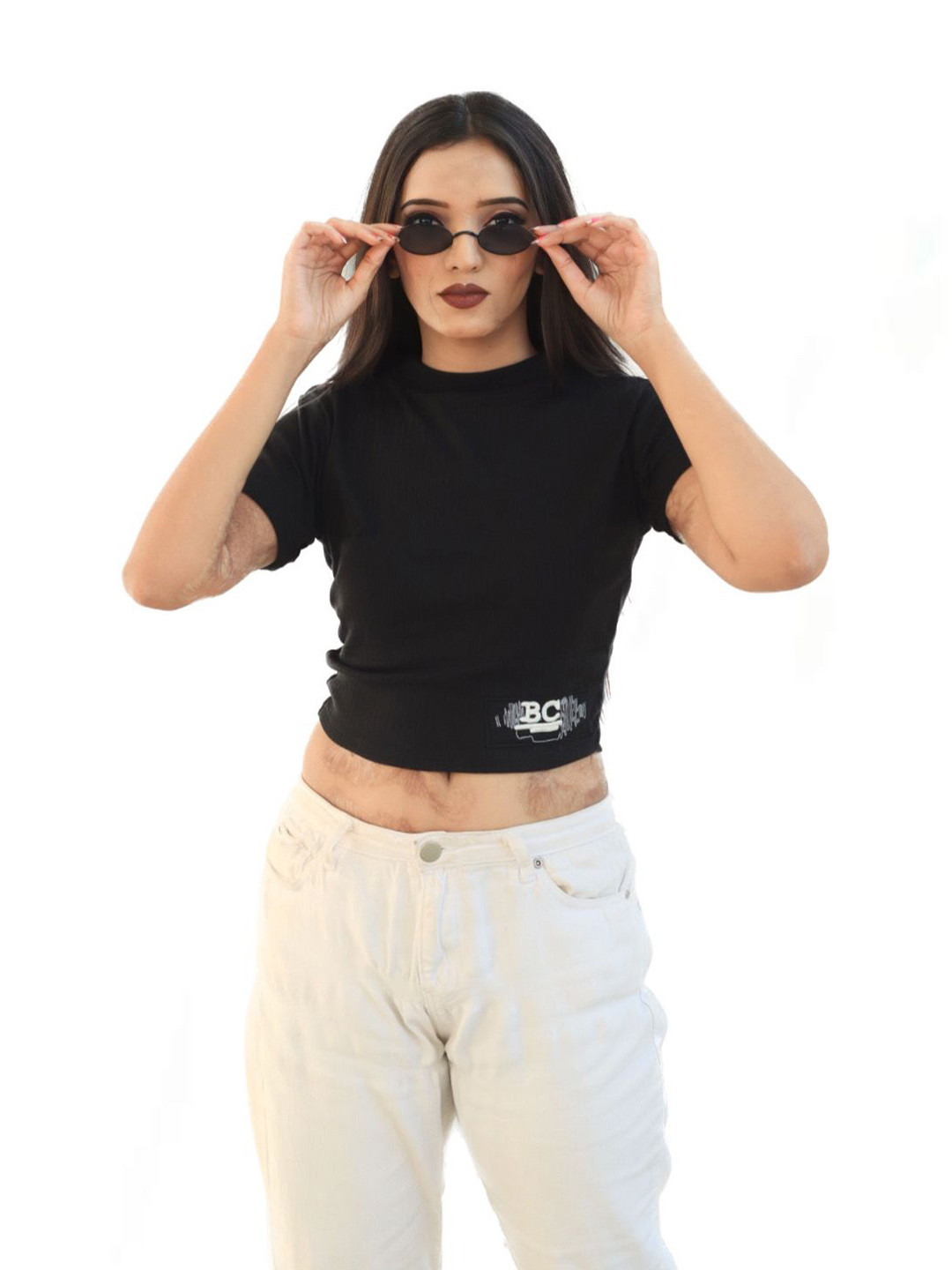 BANGS AND CRACKLES Women Slim Fit Graphic Crop Top