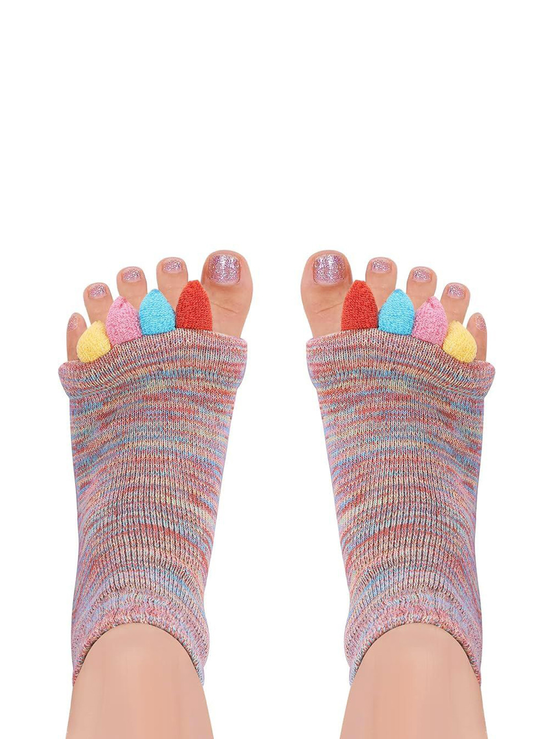 Gustave Women Printed Toe Aligner Cotton Ankle Length Socks