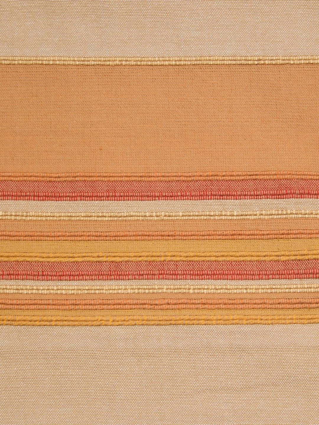 Fabindia Tarana Beige & Red Striped Cotton 120 TC Double Bed-King Bed Cover