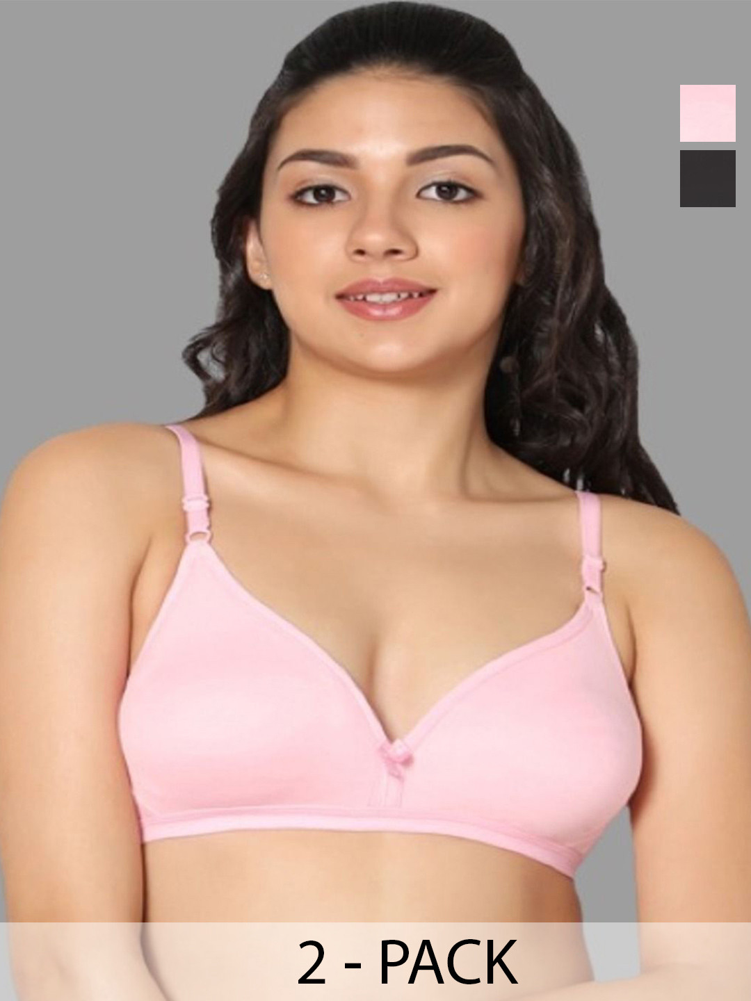 Eden Edentwo Pack Of 2 Medium Coverage Non Padded Seamless T-shirt Bra