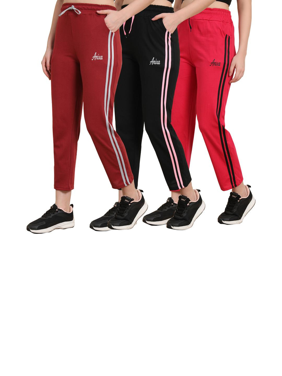 TRENDY WORLD Pack of 3 Cotton Pyjamas with Side Pockets