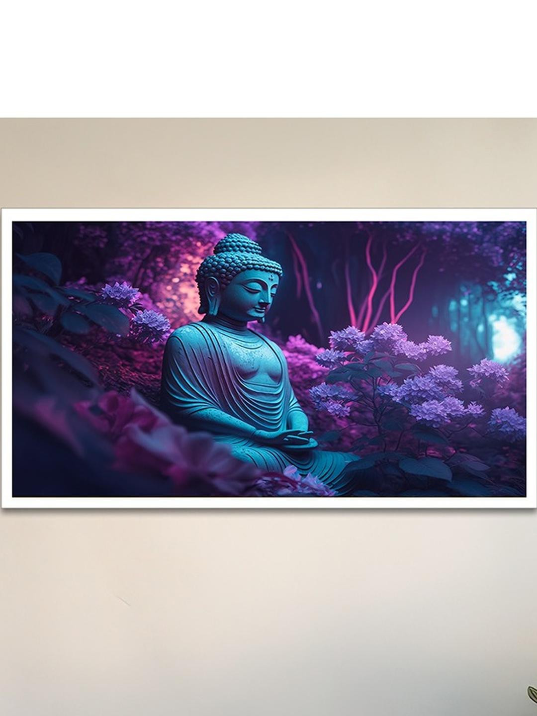 DEKORSTATION Purple Budha Canvas Wall Paintings