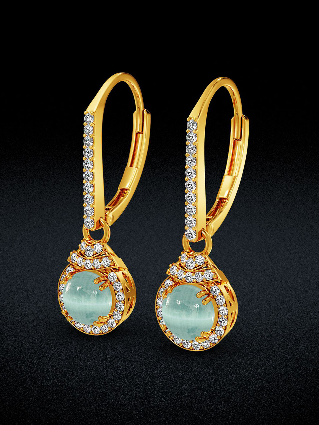 Joyalukkas Teardrop Blossom Gold Hoop Earrings