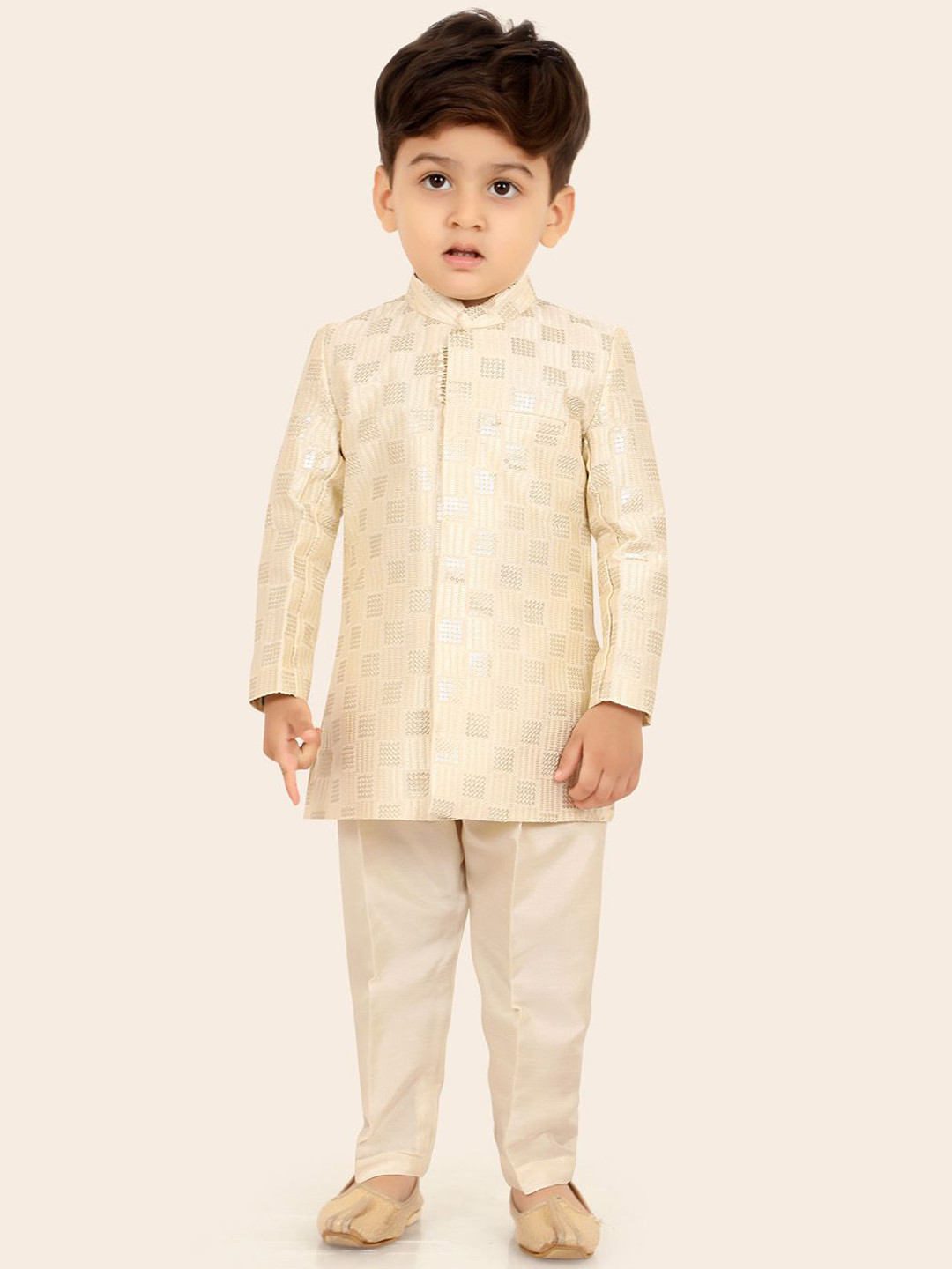 Ethniks Neu-Ron Boys Woven Design Kurta with Pyjama