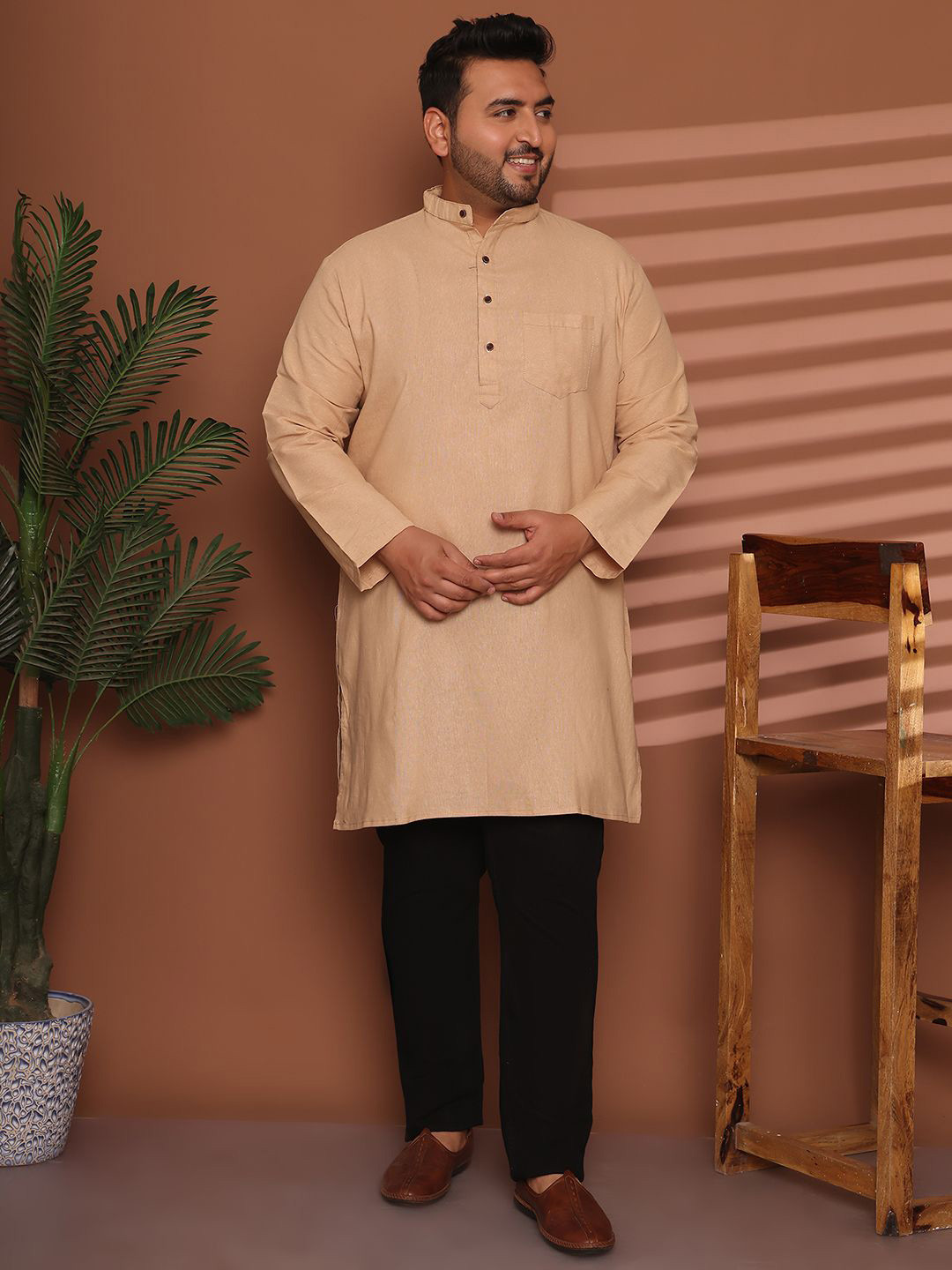 Enchanted Drapes Men Cotton Long Kurta