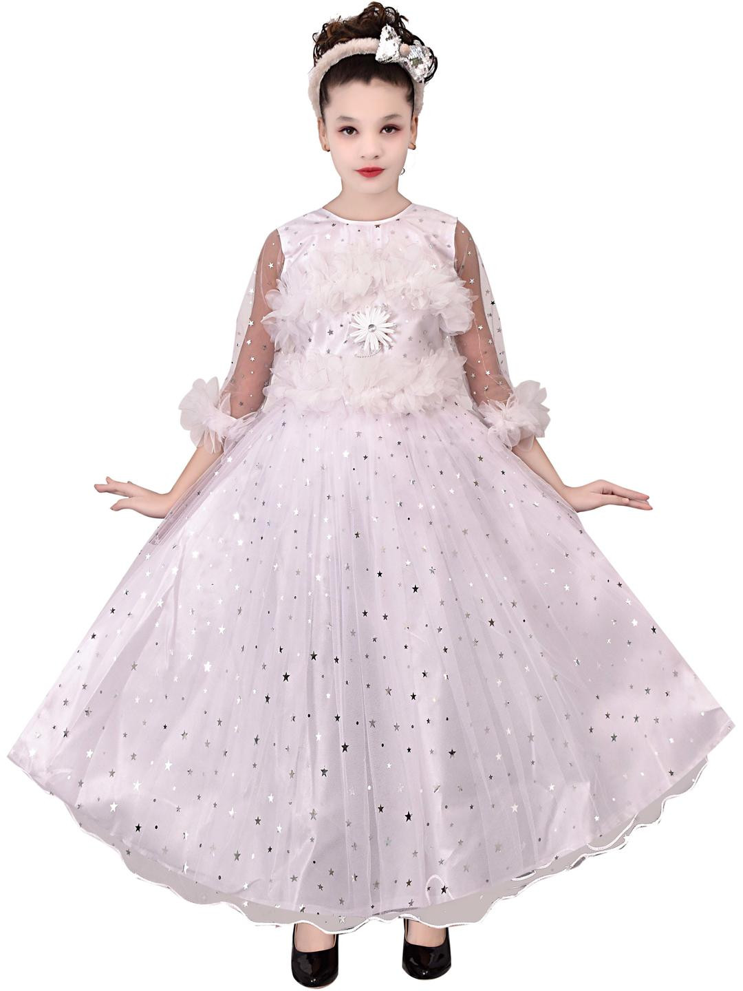 PRENA FASHION Embellished Net Fit & Flare Dress