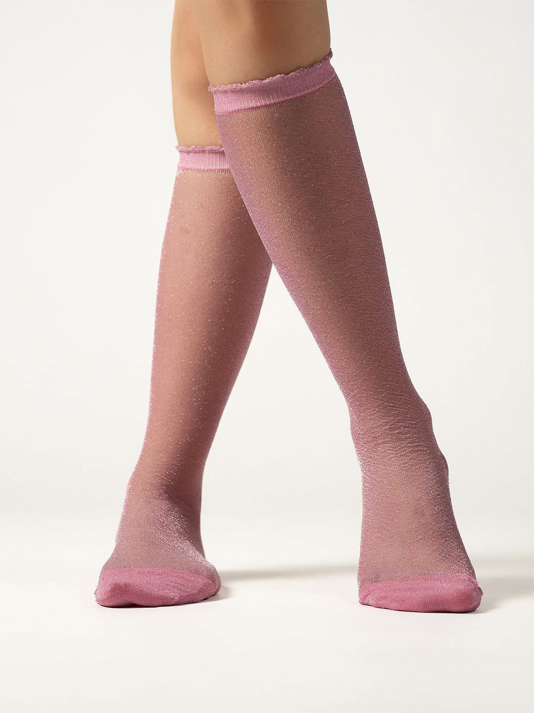 Theater Women Glow Jumpers Shimmer Patterned Calf-Length Socks