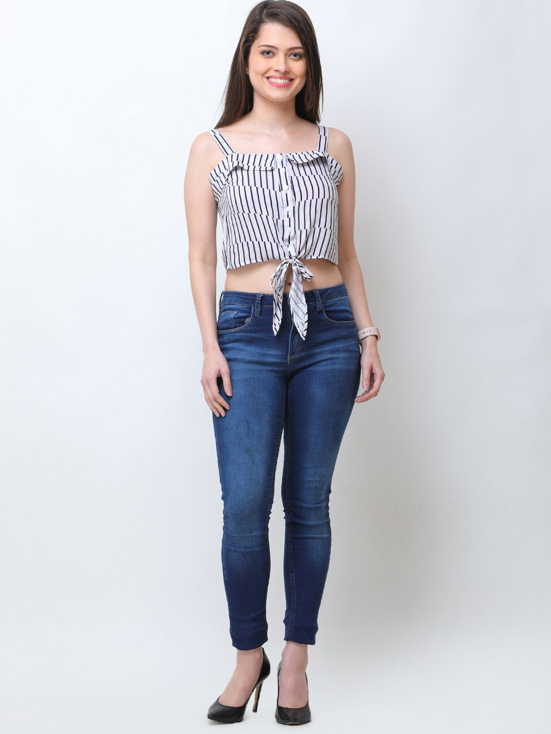 MINOS Striped Sleeveless Casual Shirt