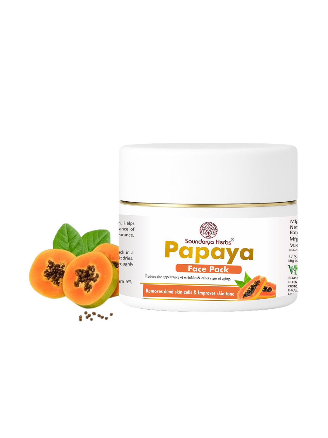 Soundarya Herbs Controls Oil & Detoxifies Papaya Face Pack- 100 g