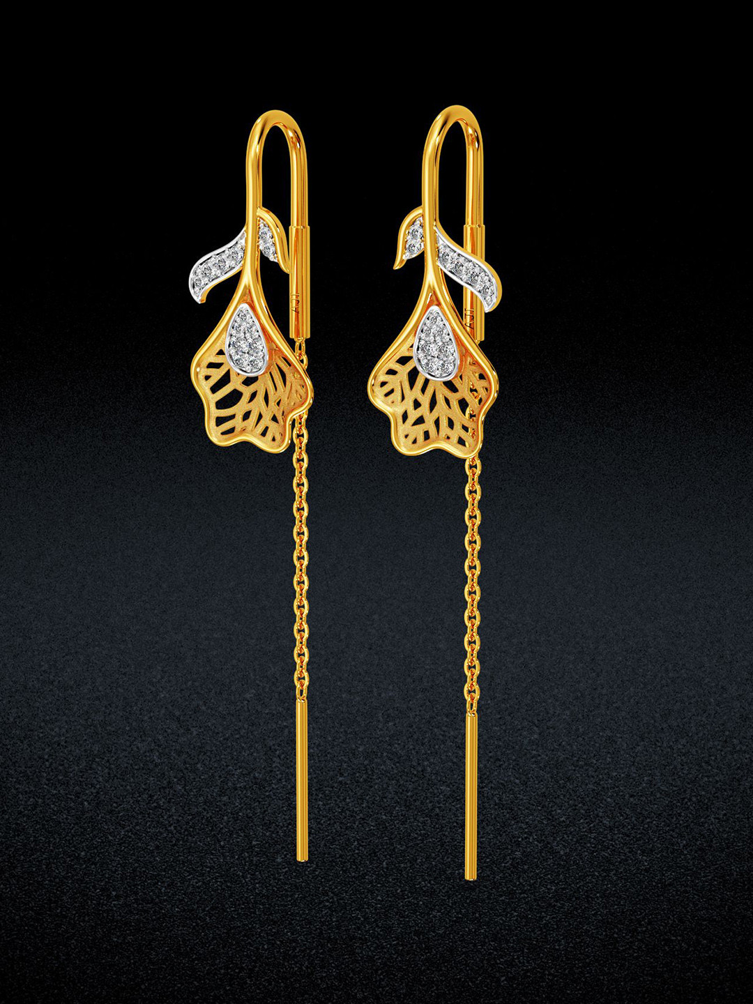 Joyalukkas Branching Blooms Gold Women Earrings
