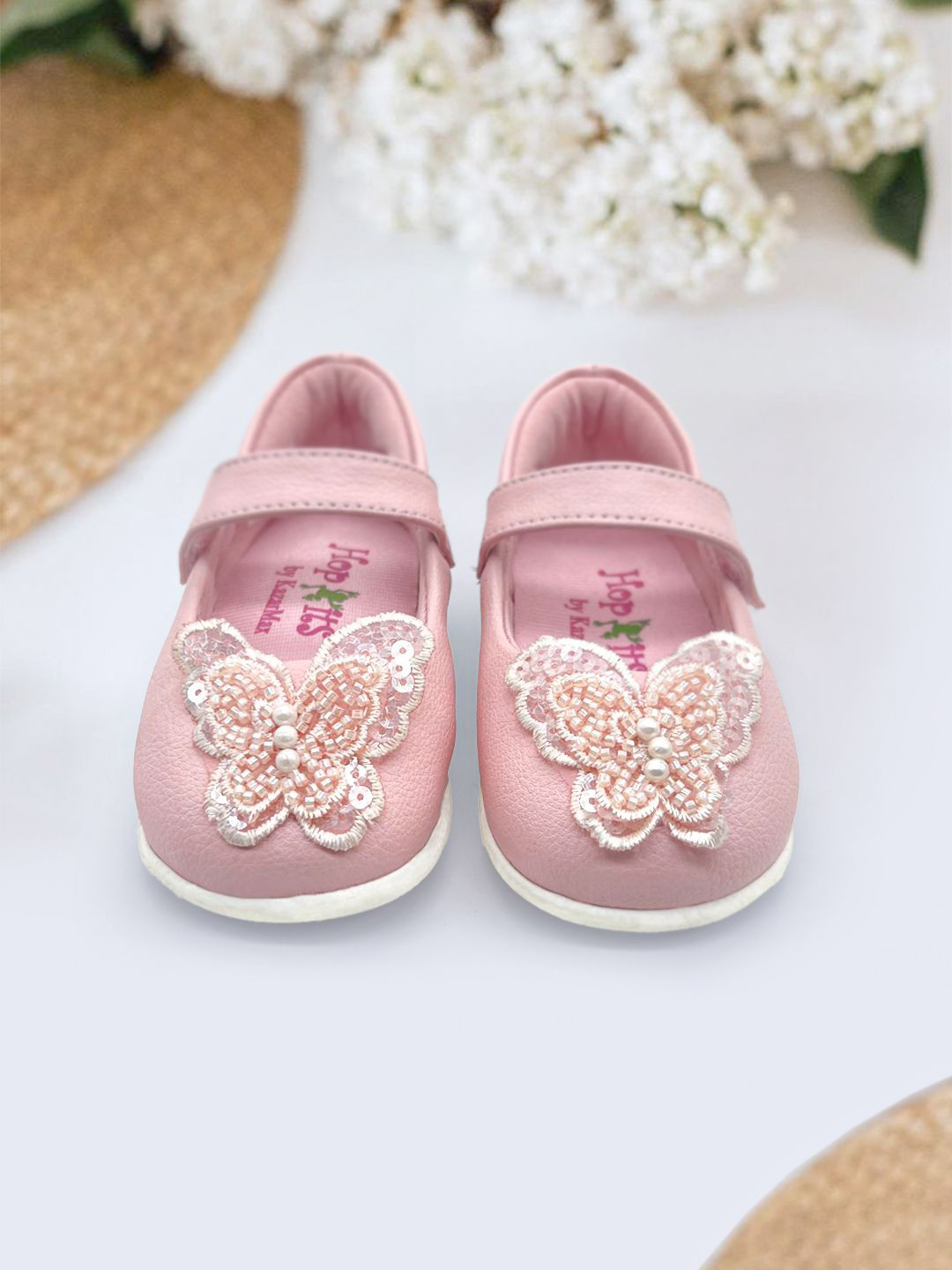 Hopits Infant Girls Embellished Butterfly Detail Mary Janes