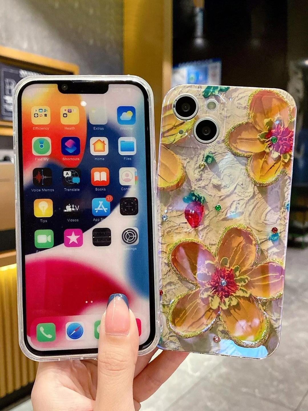 CASE CREATION Women Floral Printed Apple iPhone 13 Real 3D Bumper Case Mobile Accessories