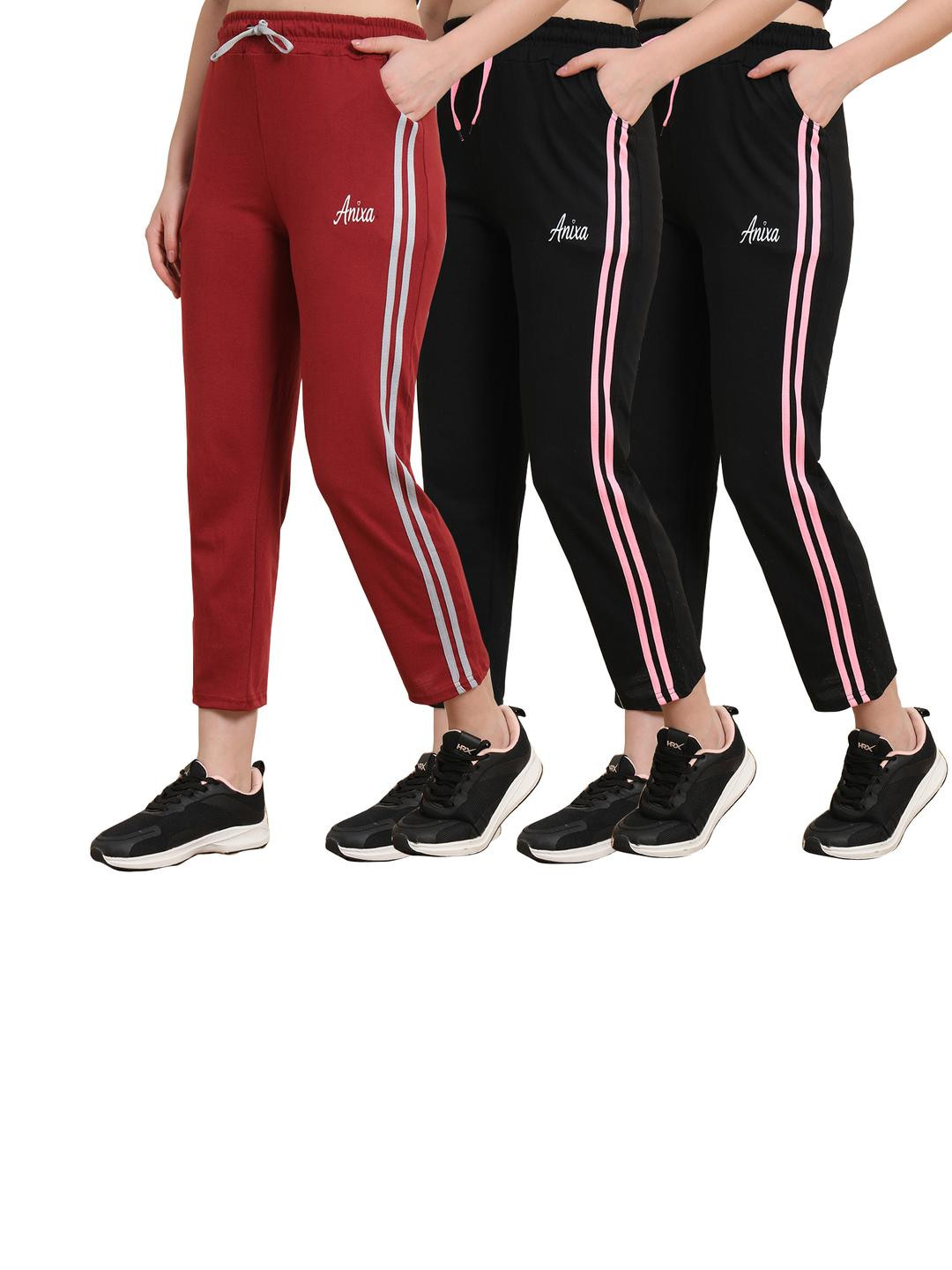 FIT N FAME Pack of 3 Striped Cotton Pyjamas