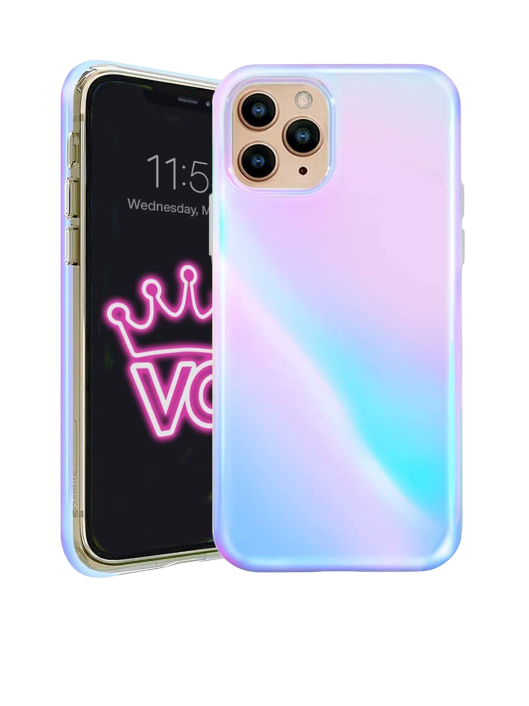 CASE CREATION Holographic Clear 3D Color Changing iPhone XR Bumper Case Mobile Accessories