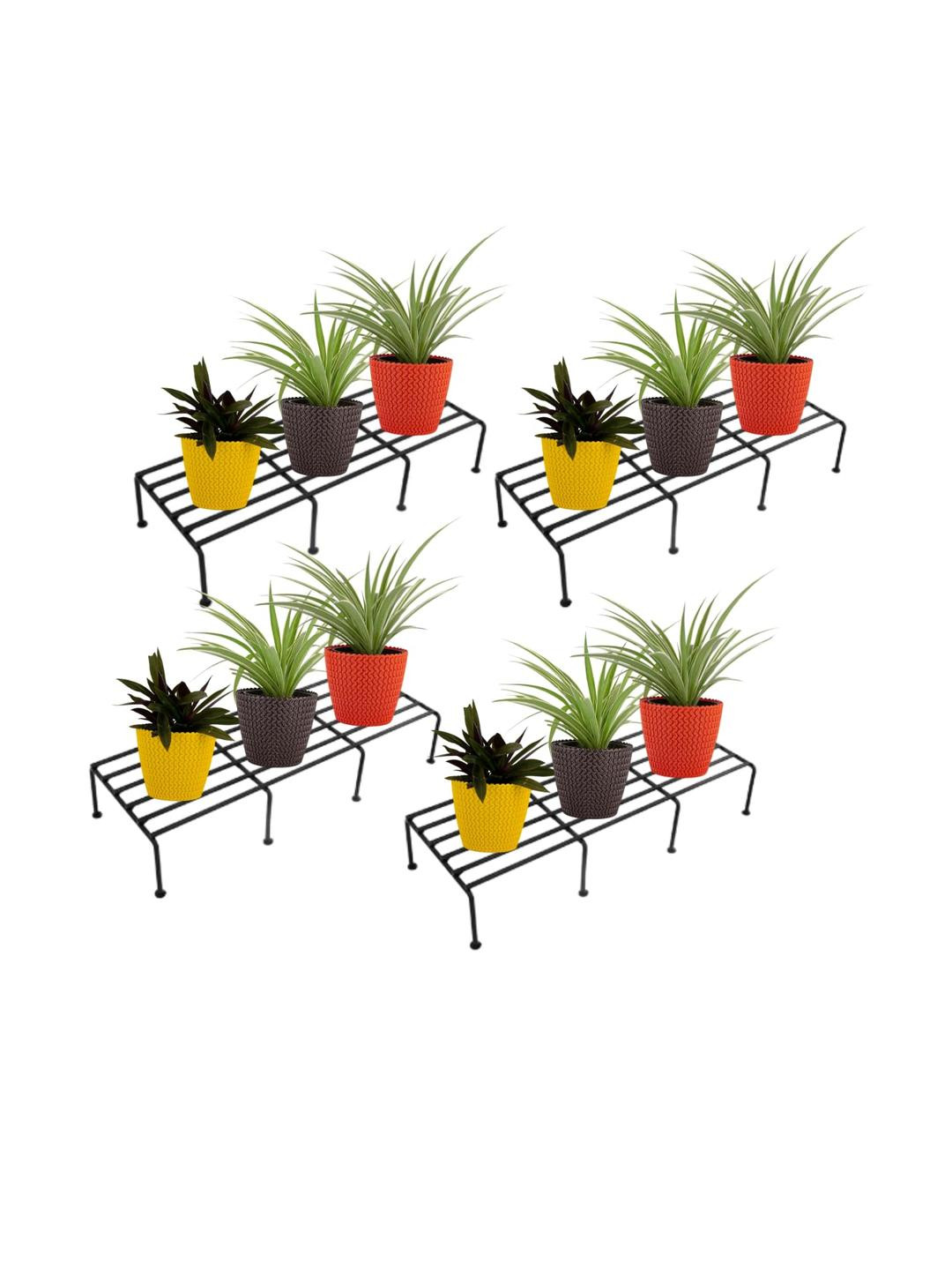Go Hooked Rectangular Indoor & Outdoor Metal Plant Stand - Set Of 4