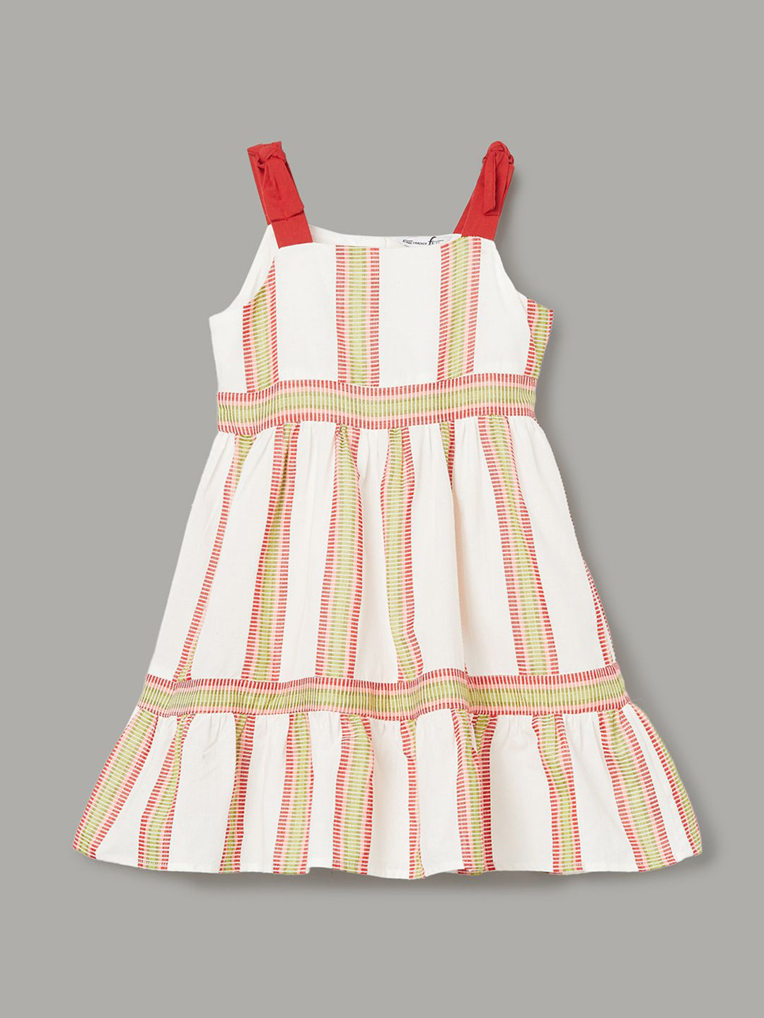 Fame Forever by Lifestyle Girl's Striped Sleeveless Cotton A-Line Dress