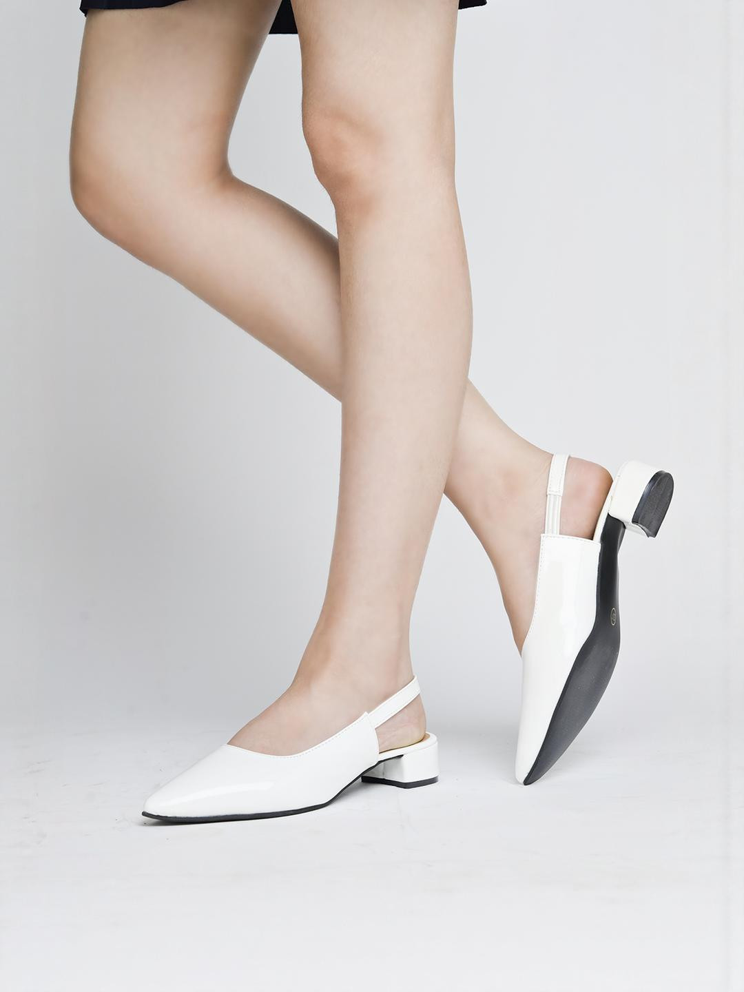Shoetopia Synthetic Patent White Heels