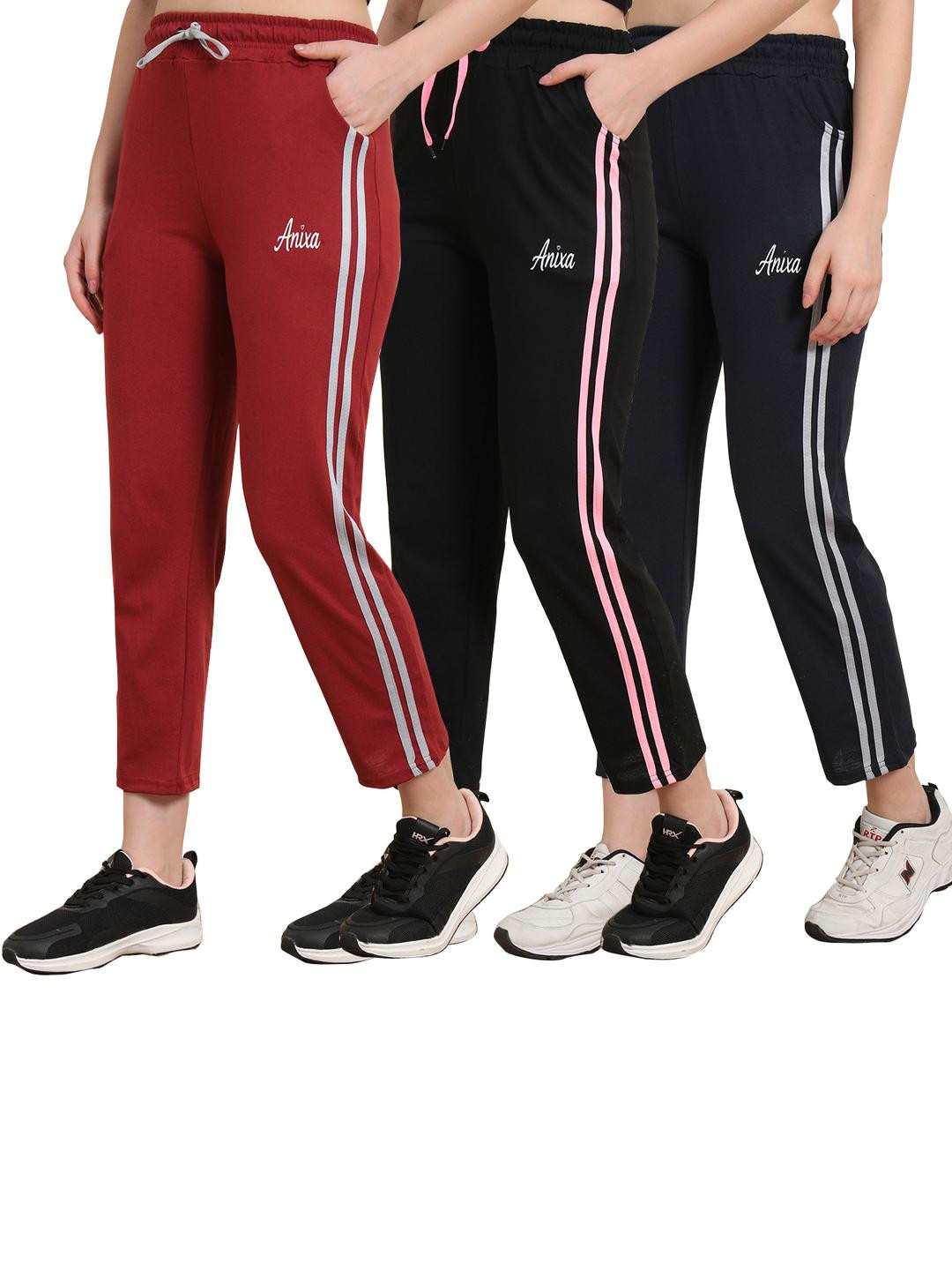 FIT N FAME Pack of 3 Striped Cotton Pyjamas