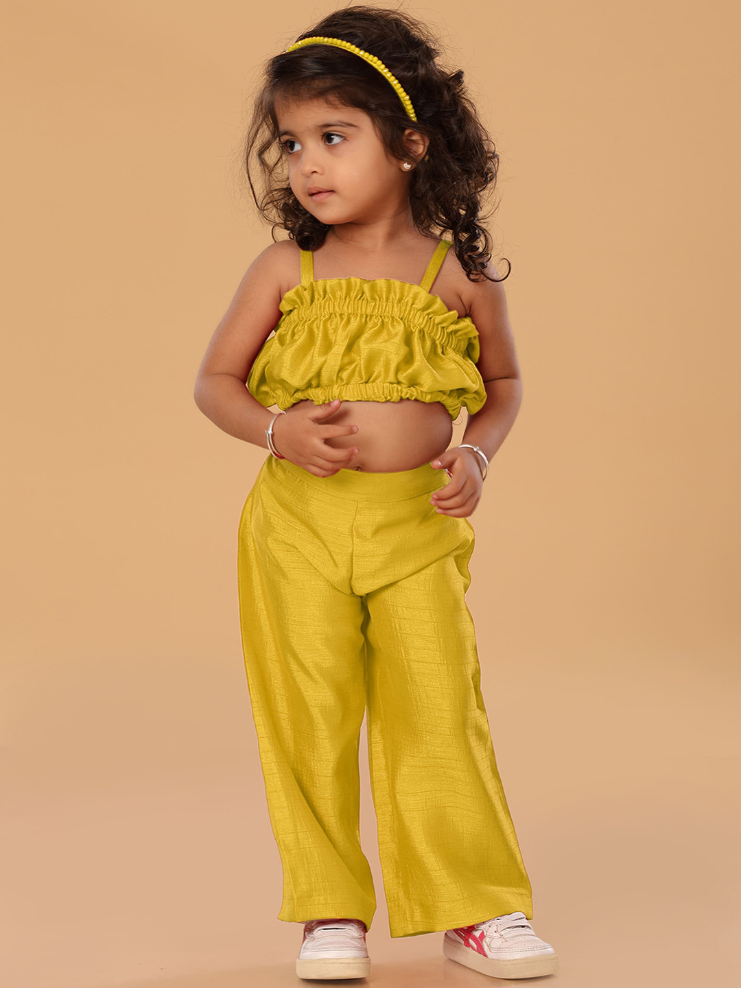 The Mini Trunk Girls Shoulder Straps Top With Palazzo
