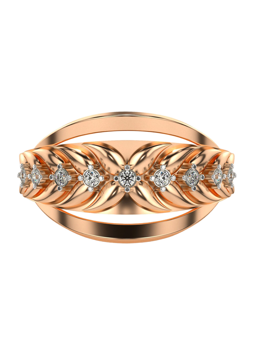 VALANOVA Rose Gold Plated Sterling Silver 0.12 Ct Lab Grown Diamond Ring