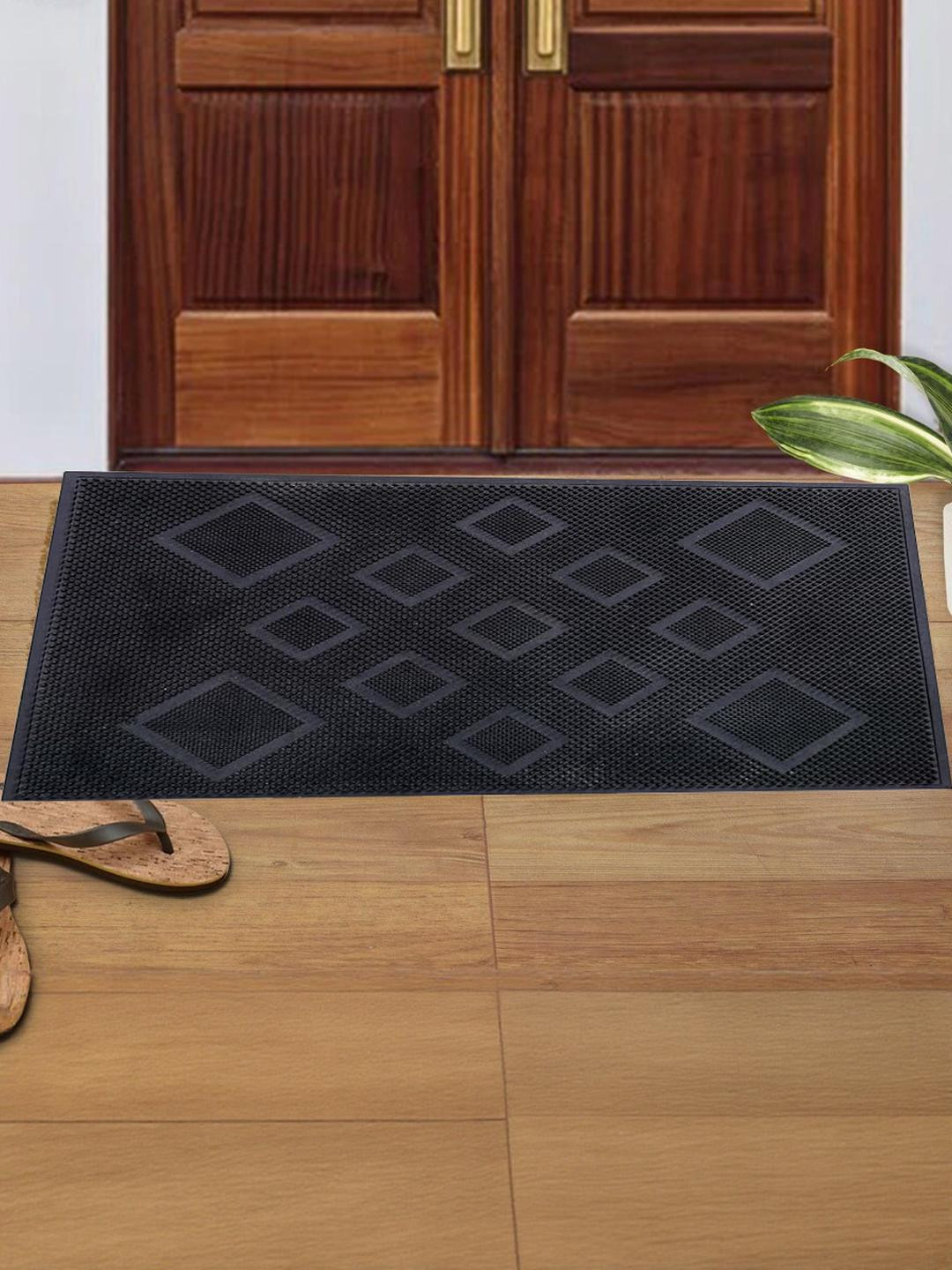 IVAZA Black PVC Material Anti-Skid Doormats