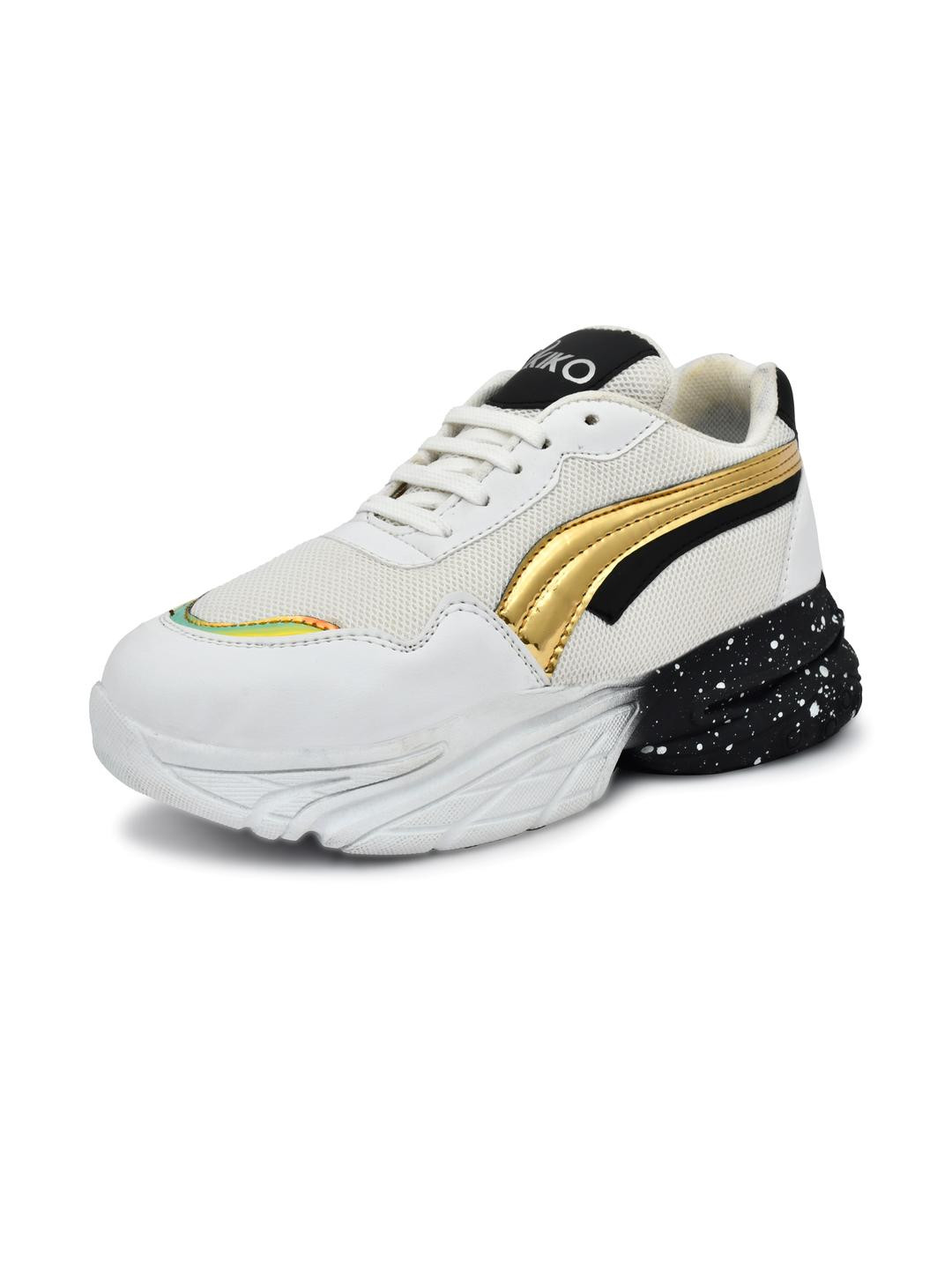 Akiko Women White Rainbow Mesh Sneakers