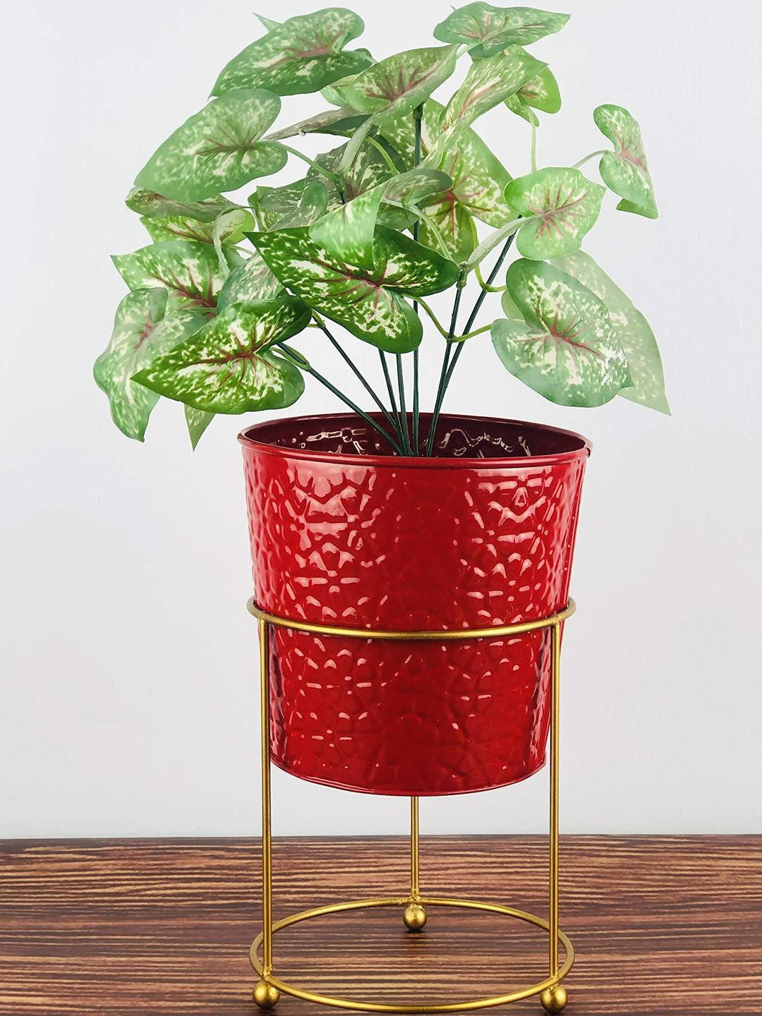 Go Hooked Metal Planter with Metal Stand