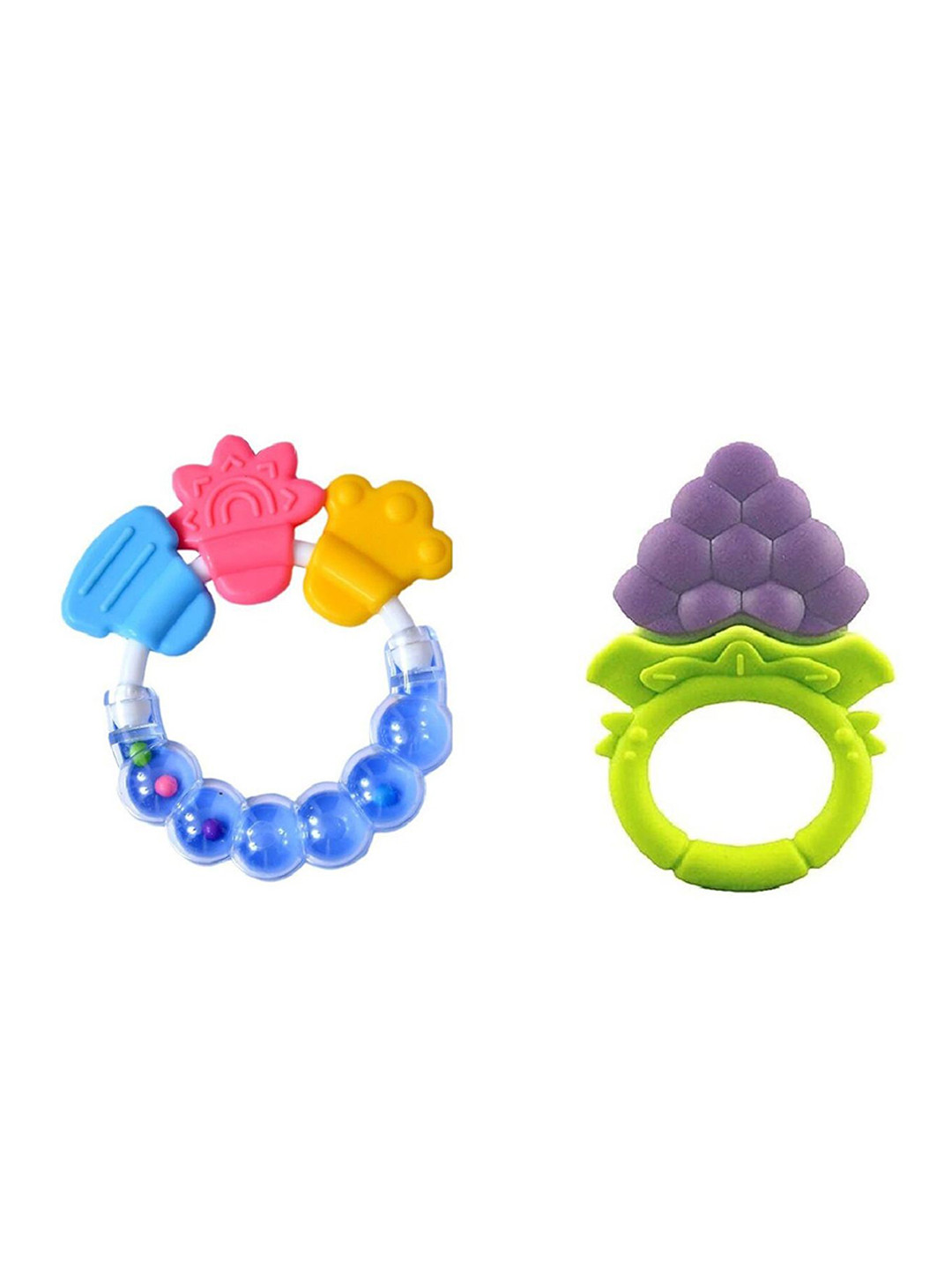 Joy Buzz Kids Pack Of 2 Baby Rattle & Fruit Teether