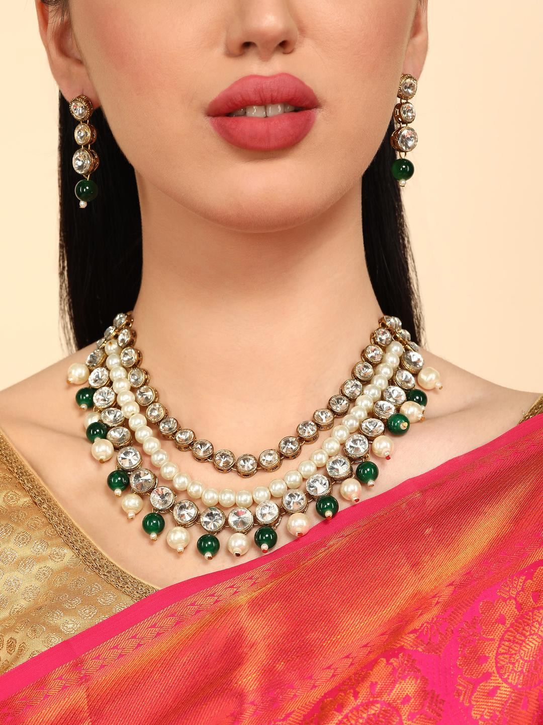 JN HANDICRAFT Green Necklace