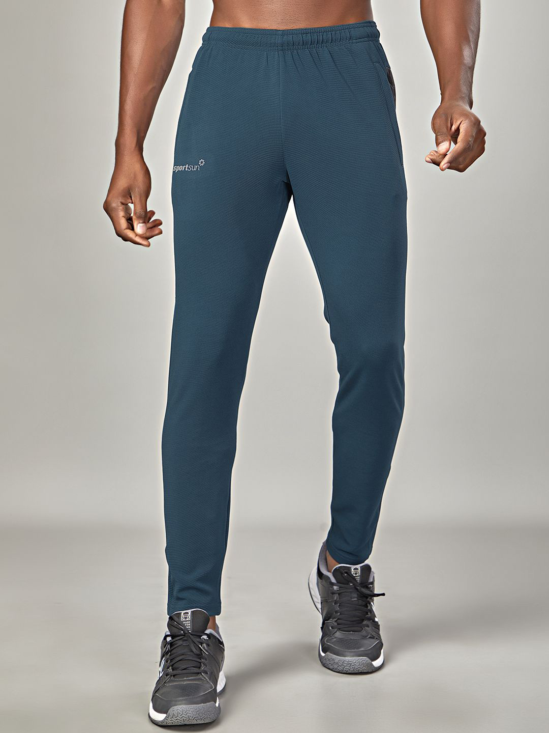 SPORT SUN Men Brand Logo Printed Mid-Rise Track Pants