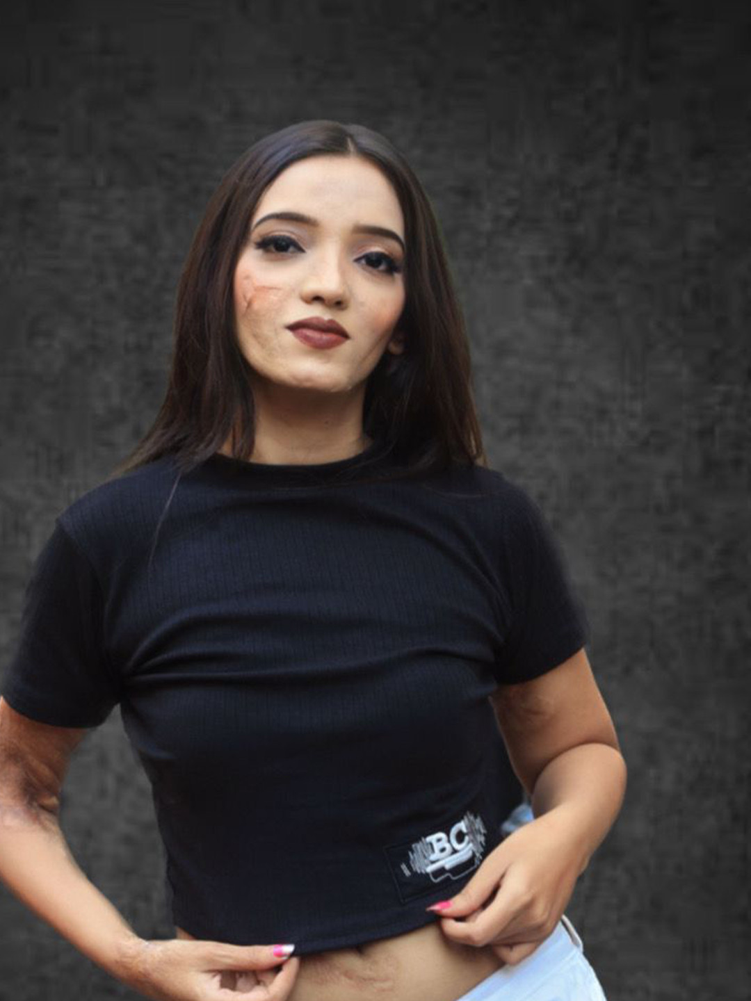 BANGS AND CRACKLES Women Ribbed Slim Fit Crop Top