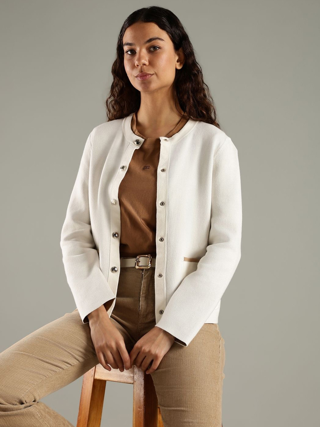 Tommy Hilfiger Women Band Collar Cardigan